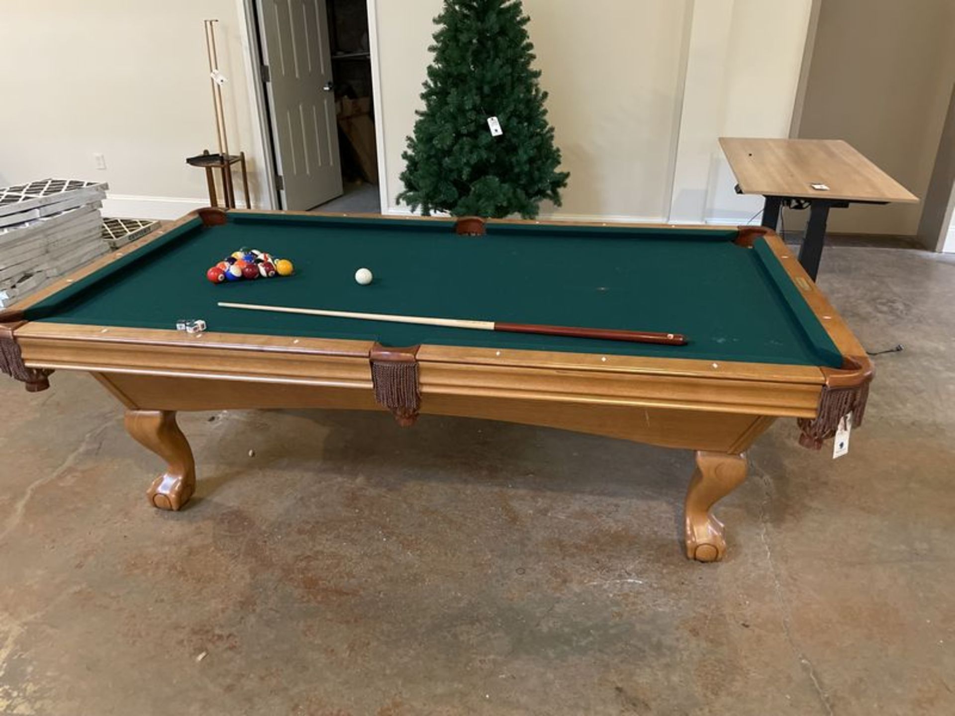 Contender by Brunswick Pool Table approx. 8' w/ Balls, Sticks, and Rack - Image 2 of 5