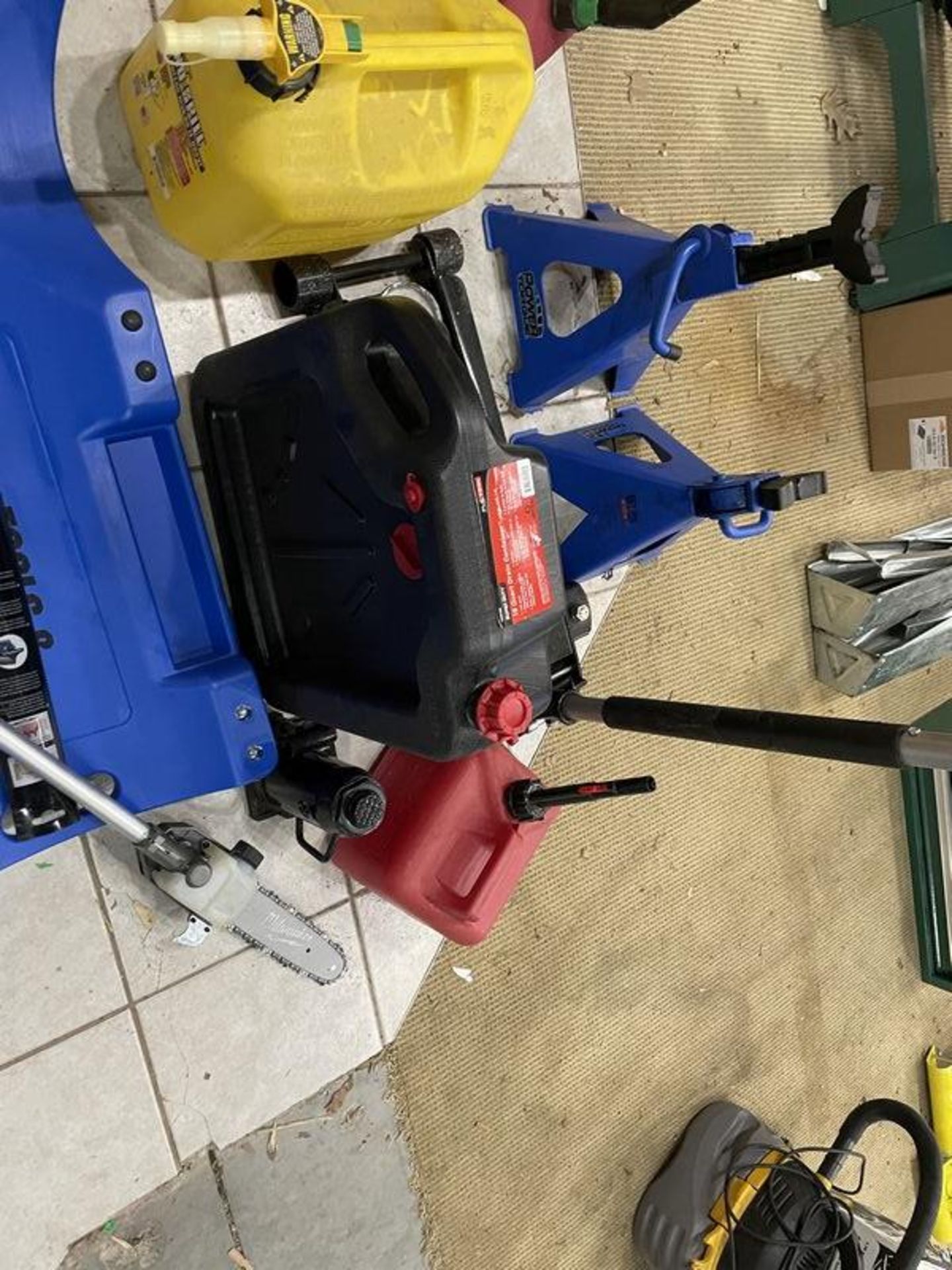 (LOT) Floor Jack, Jack Stands, Creeper, And Fuel Cans - Image 4 of 5