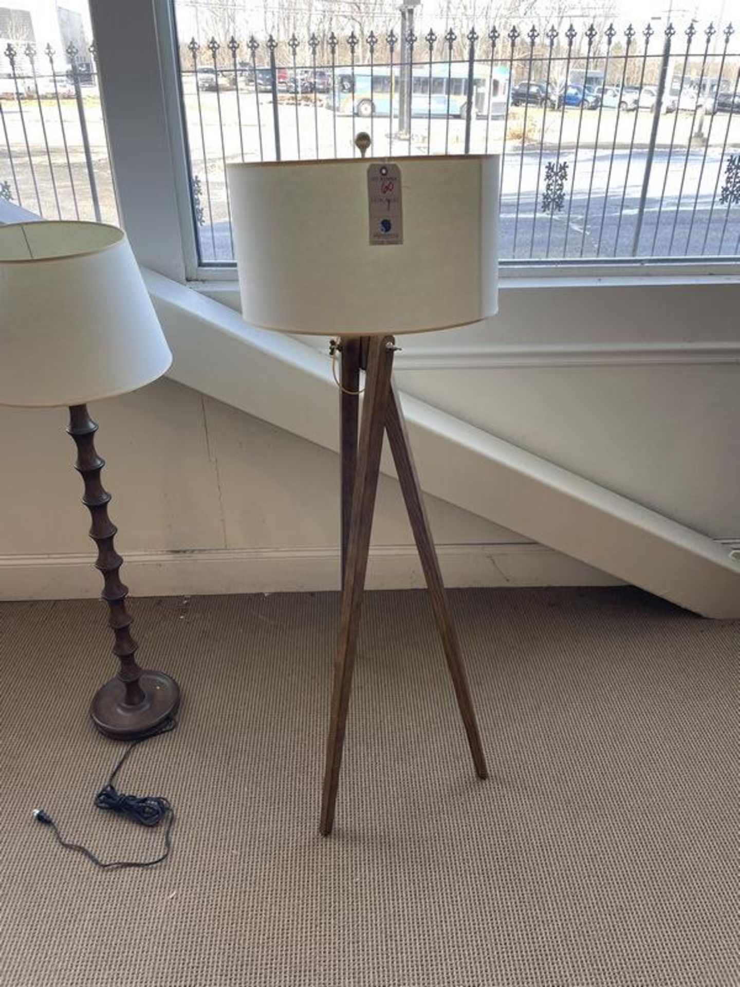 Wood Base Tripod Floor Lamp