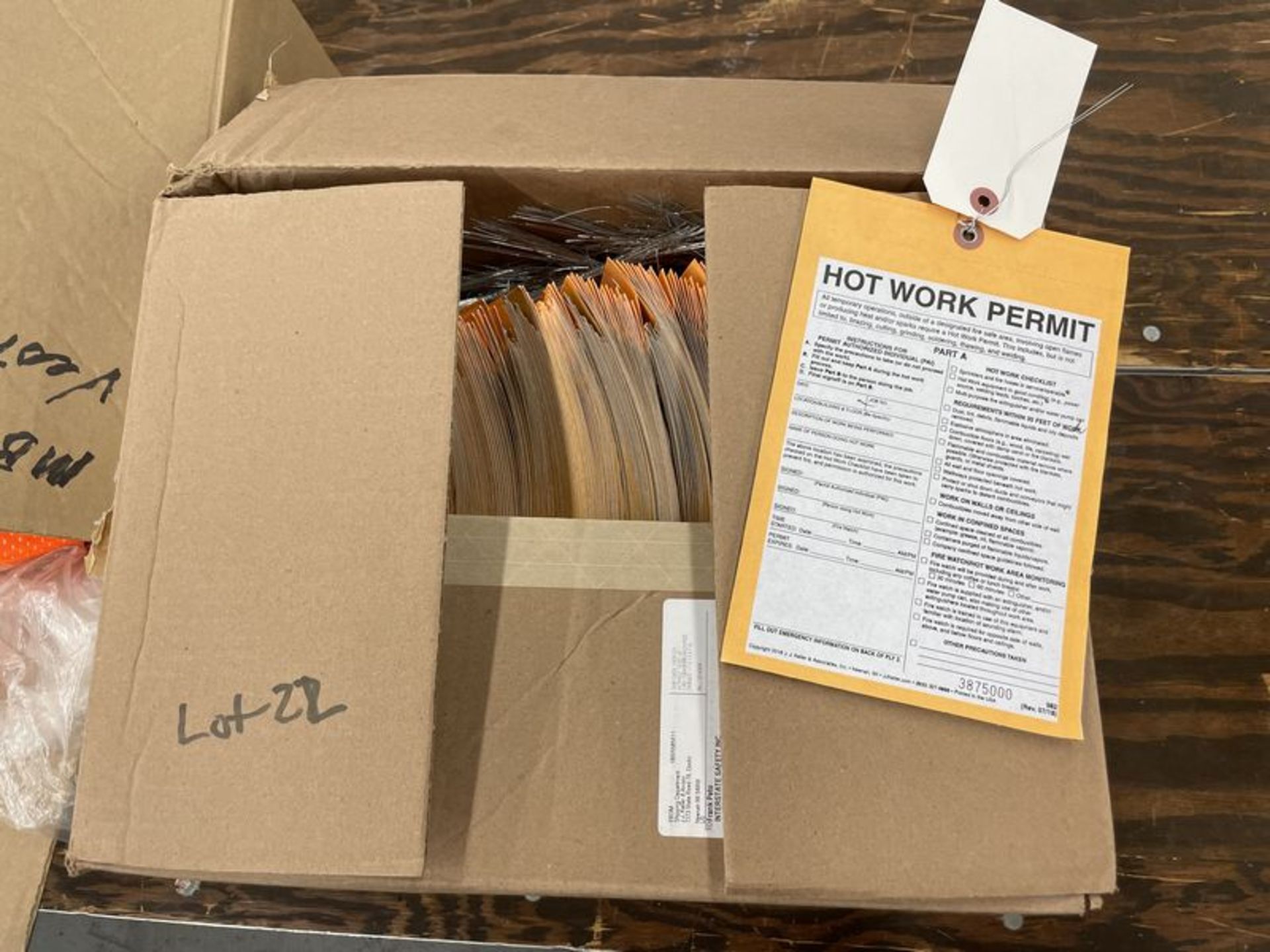 (Lot) 2 Boxes of Hot Work Permit Forms