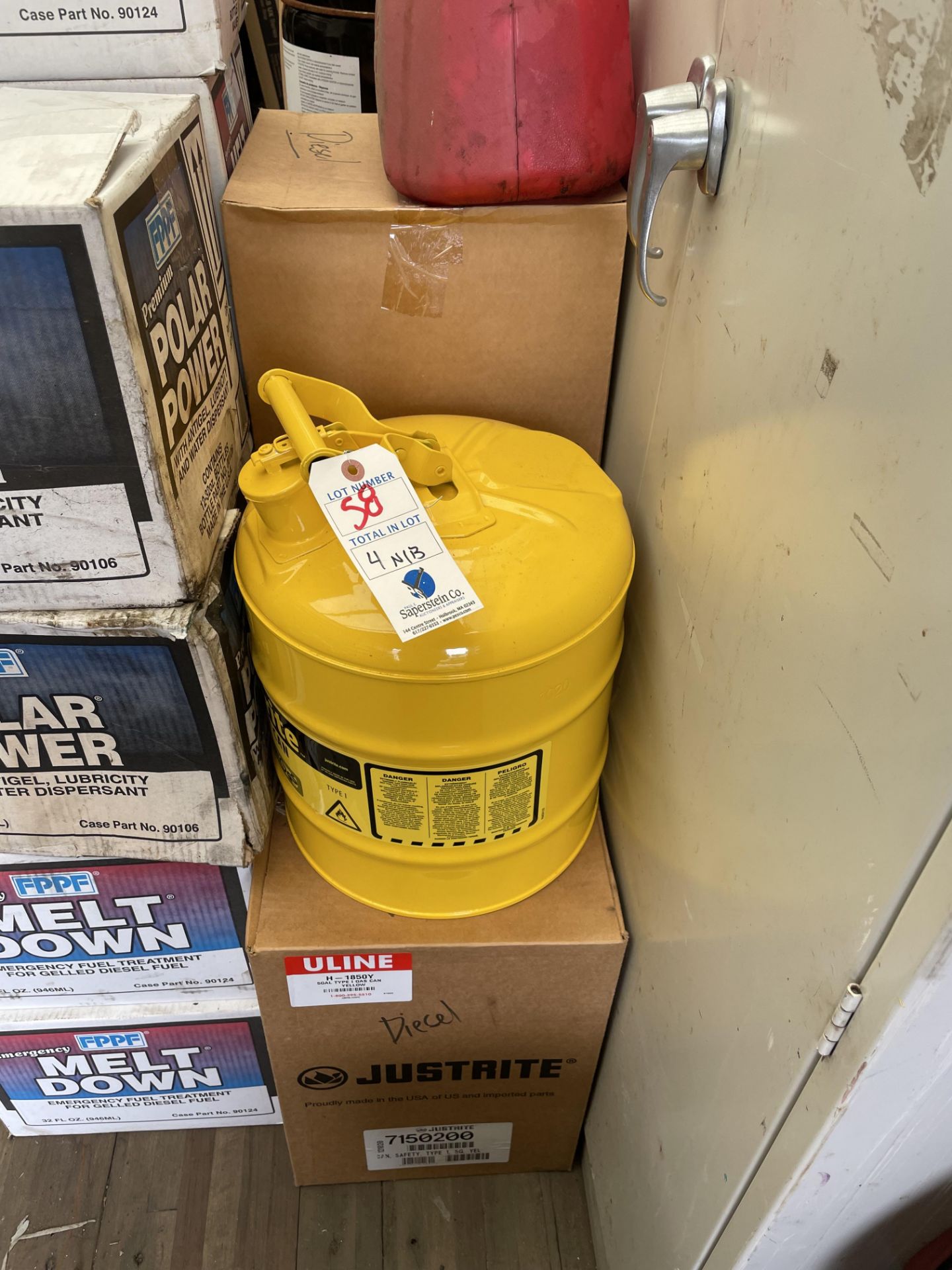 (4) JustRite 5 Gal Safety Cans NIB