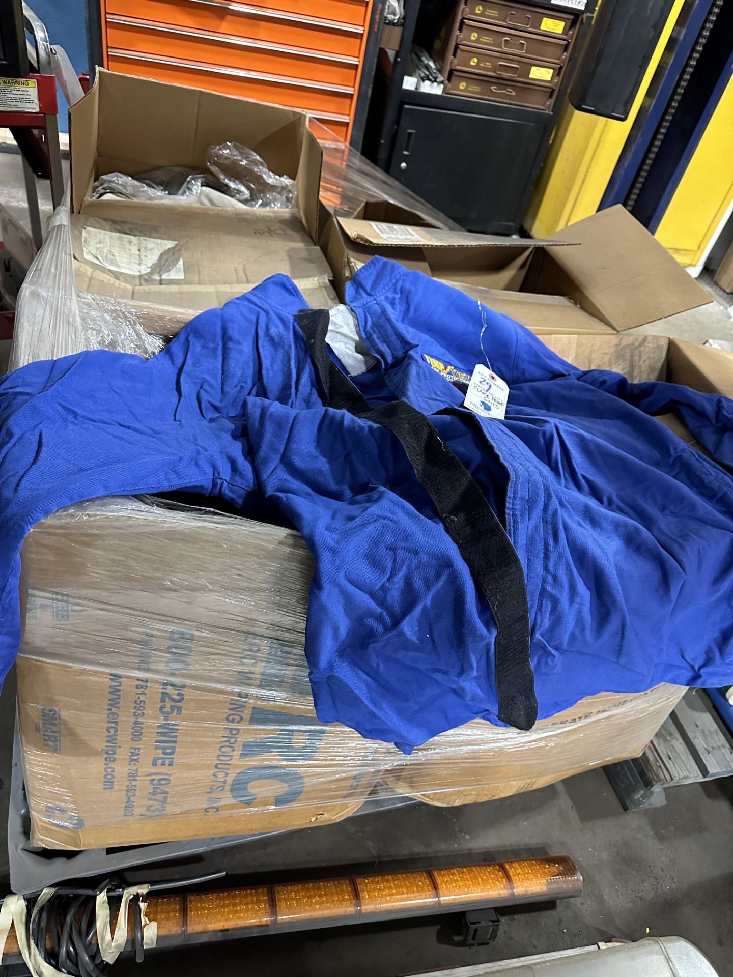 {LOT} On Pallet - Some New Some Used Flame Retardent Jackets