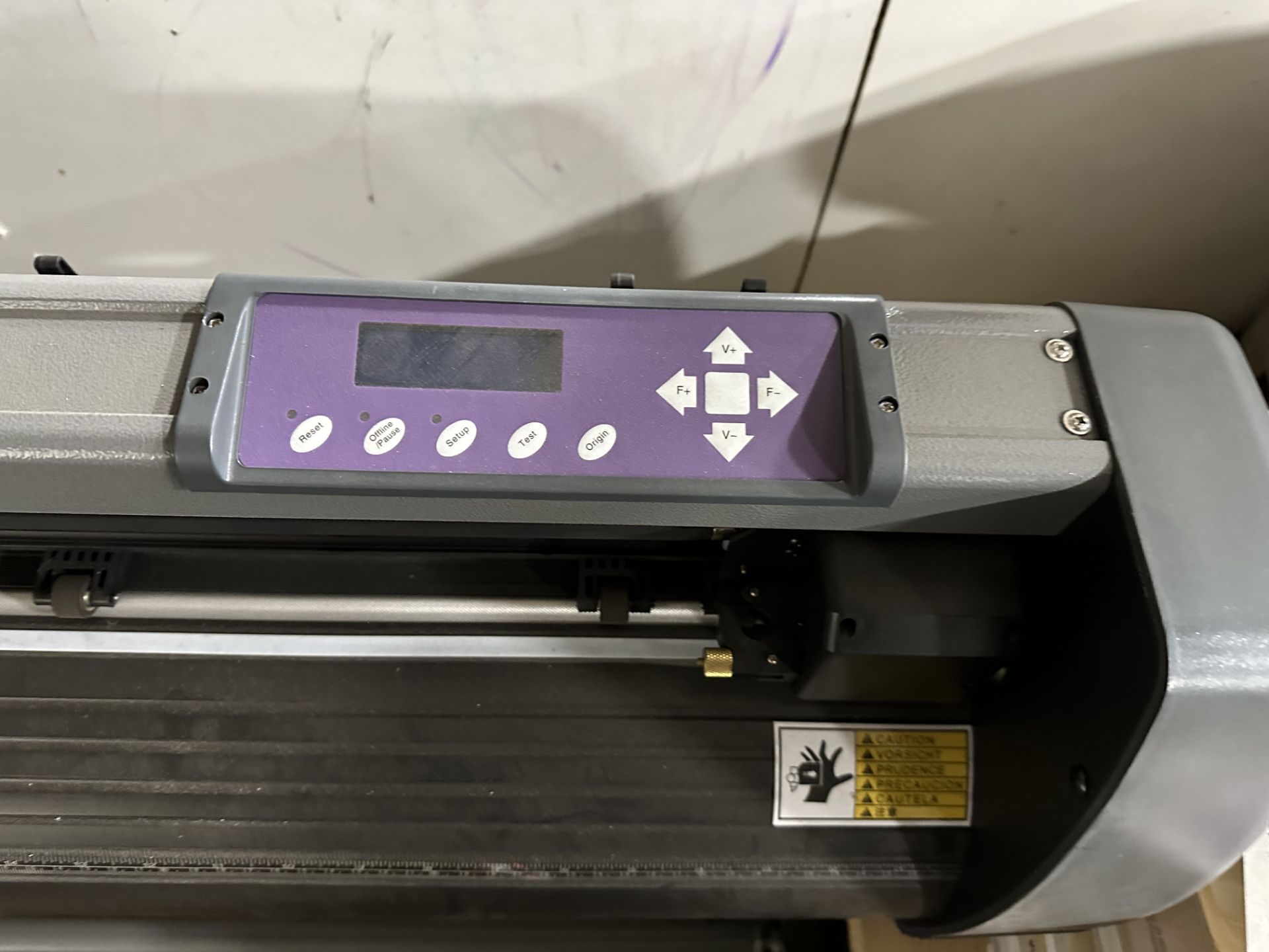 Cutting Plotter Type: MH871-MK2 Vinyl Cutter w/Rolls of Vinyl Material On Pallet & Cover - Image 3 of 5