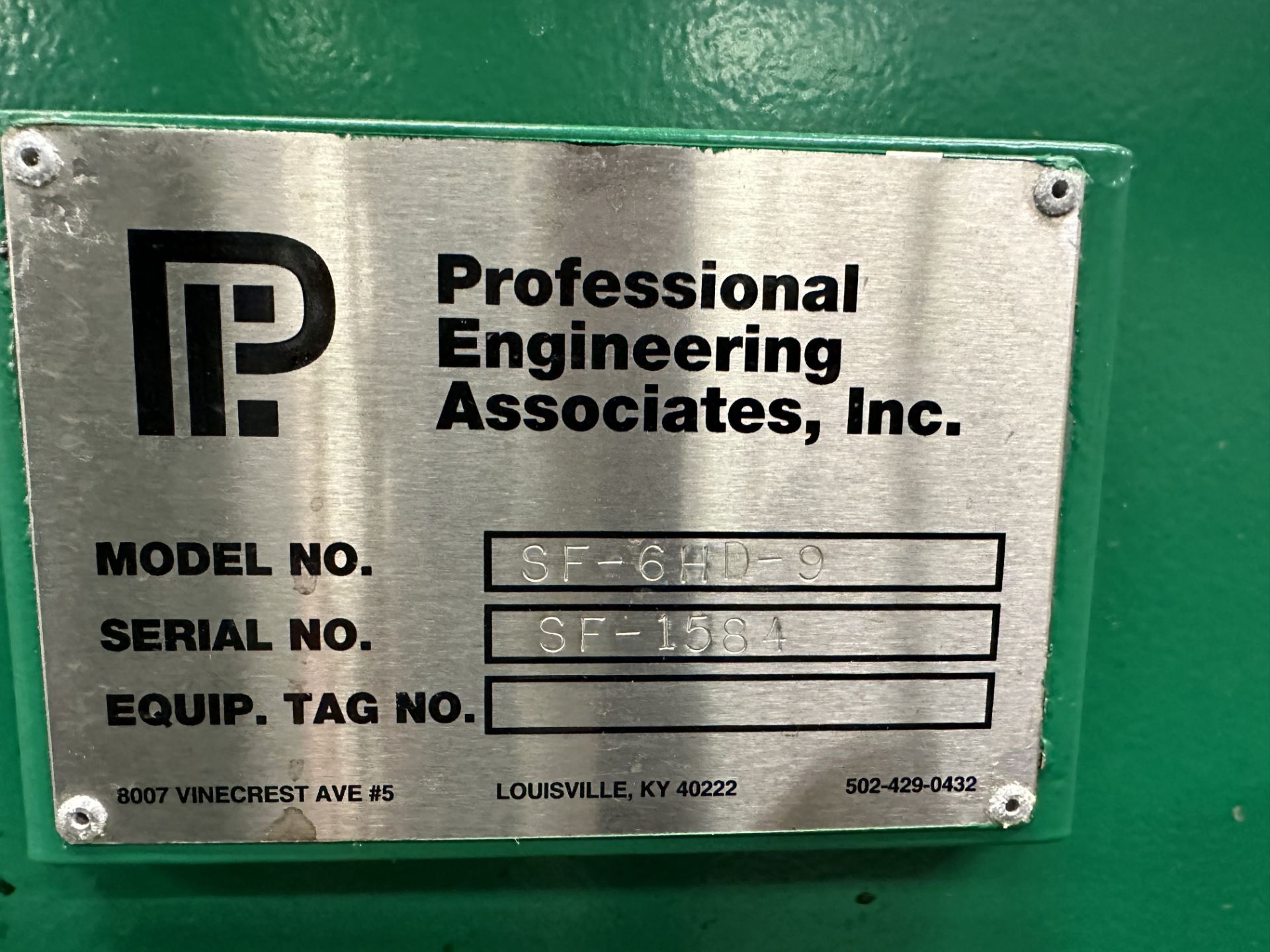 Professional Engineering Associates Hopper Mixing Unit #SF-6HD-9, Serial#: SF-1584 w/12' Screw Conve - Image 2 of 6