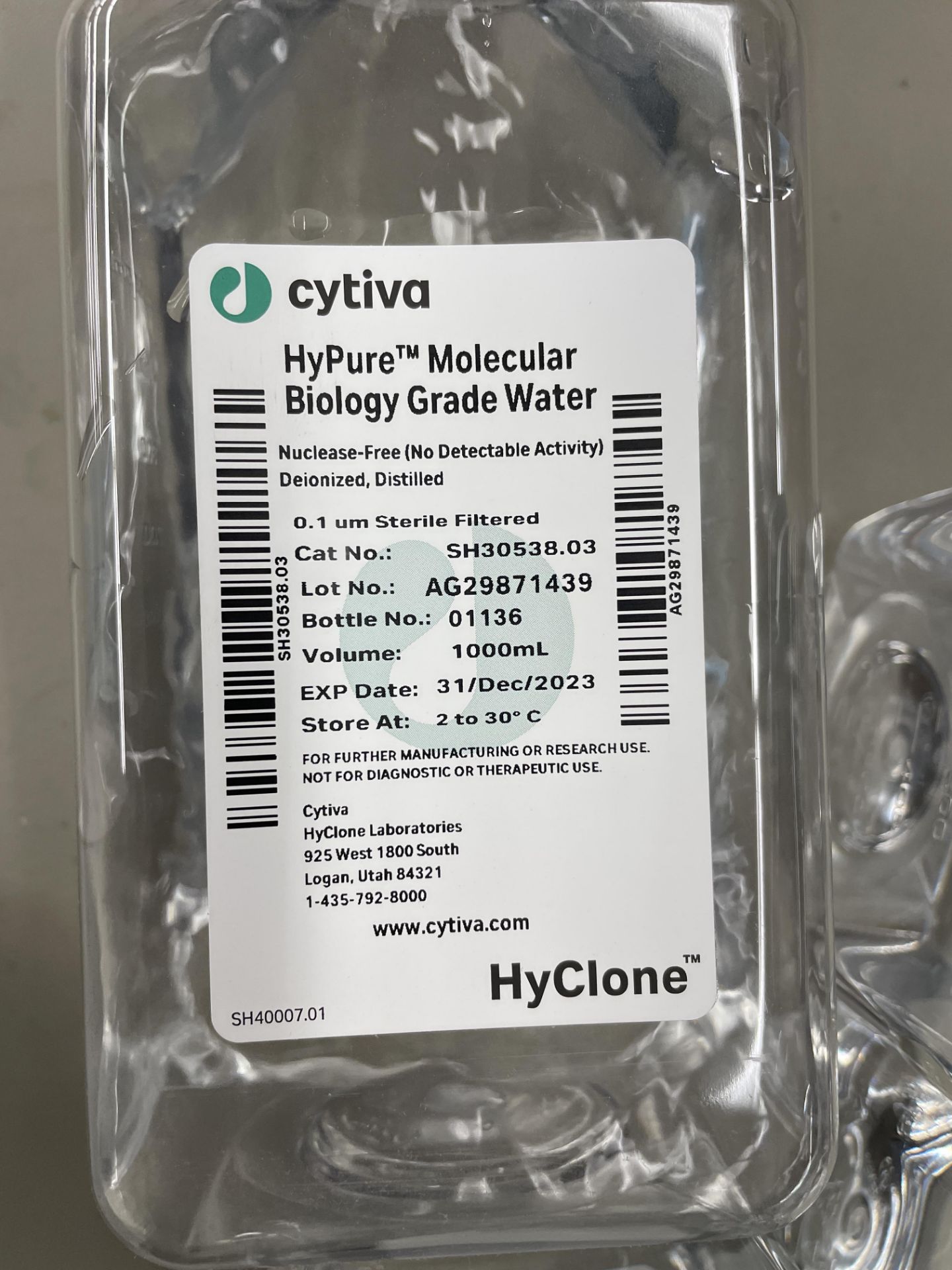 (4) Sytiva Hypure molecular Bio Grade Water - Image 2 of 2