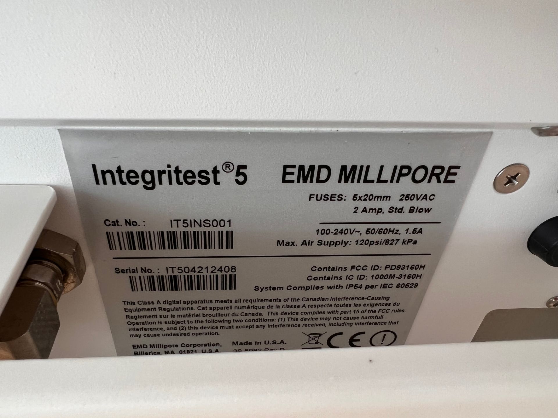 NEW Millipore Integritest 5 Filter Integrity Test Instrument in Original Box (SEE DESCRIPTION) - Image 6 of 10