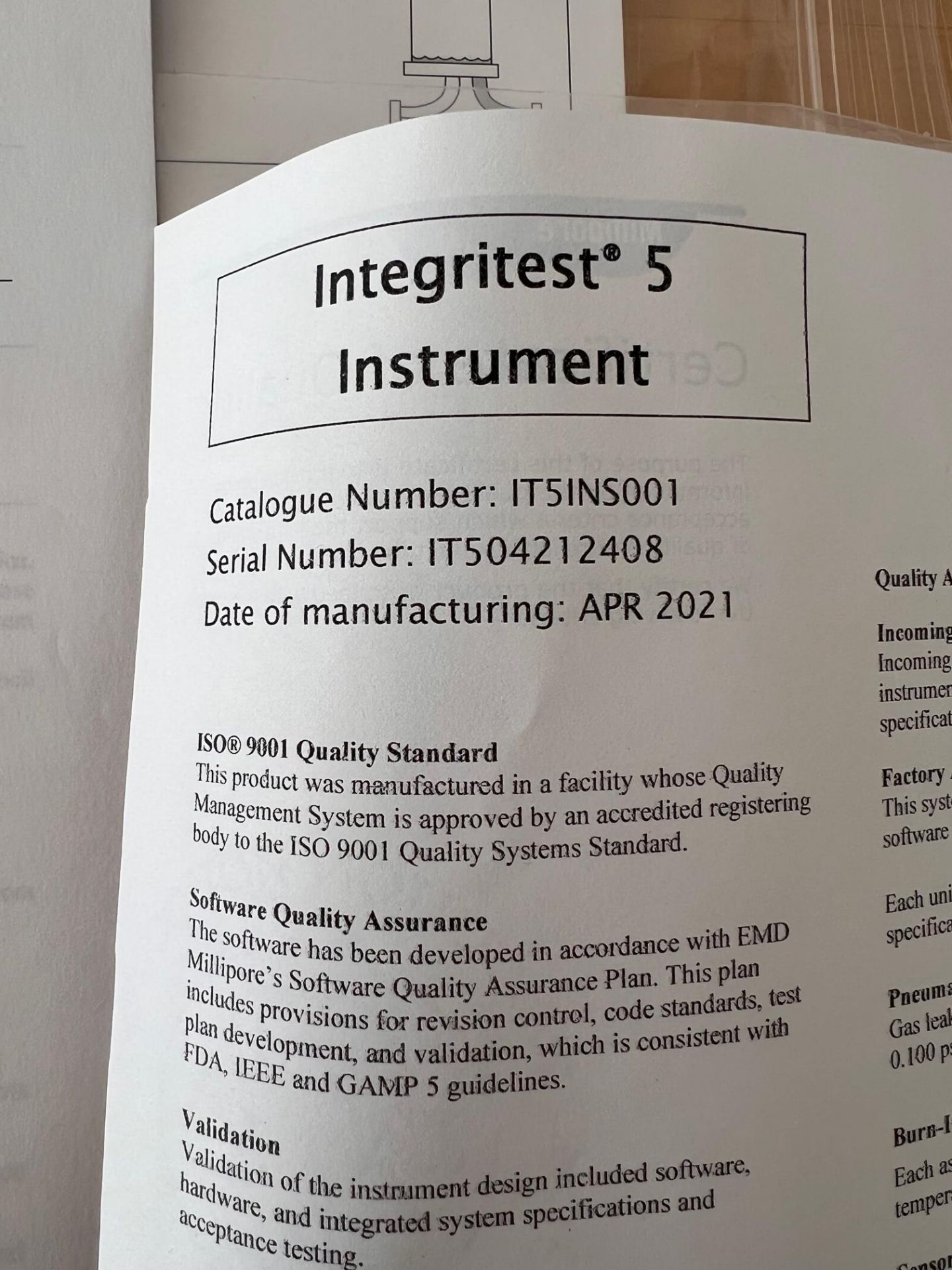 NEW Millipore Integritest 5 Filter Integrity Test Instrument in Original Box (SEE DESCRIPTION) - Image 10 of 10