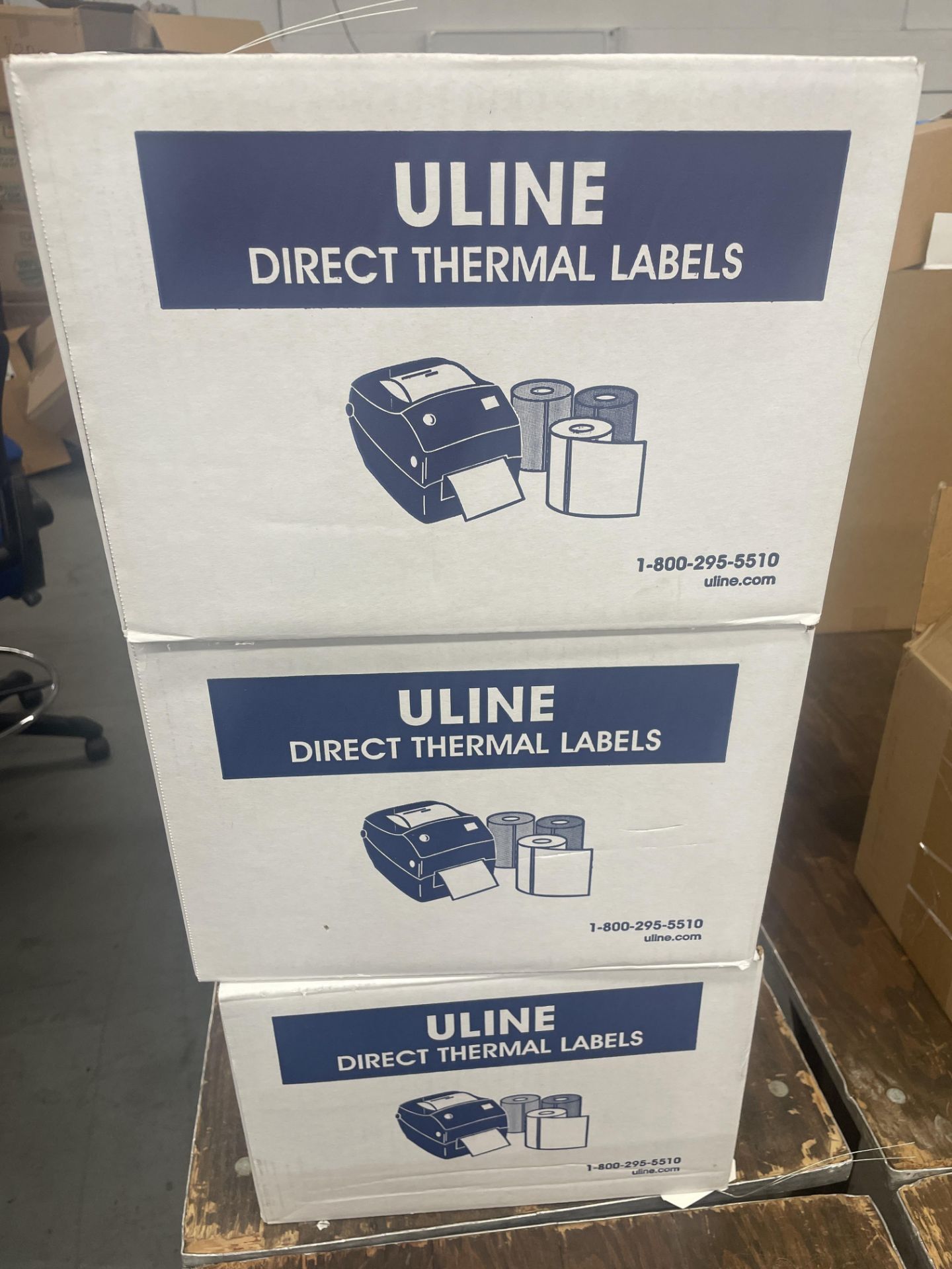 (3) Uline Direct Thermal Labels