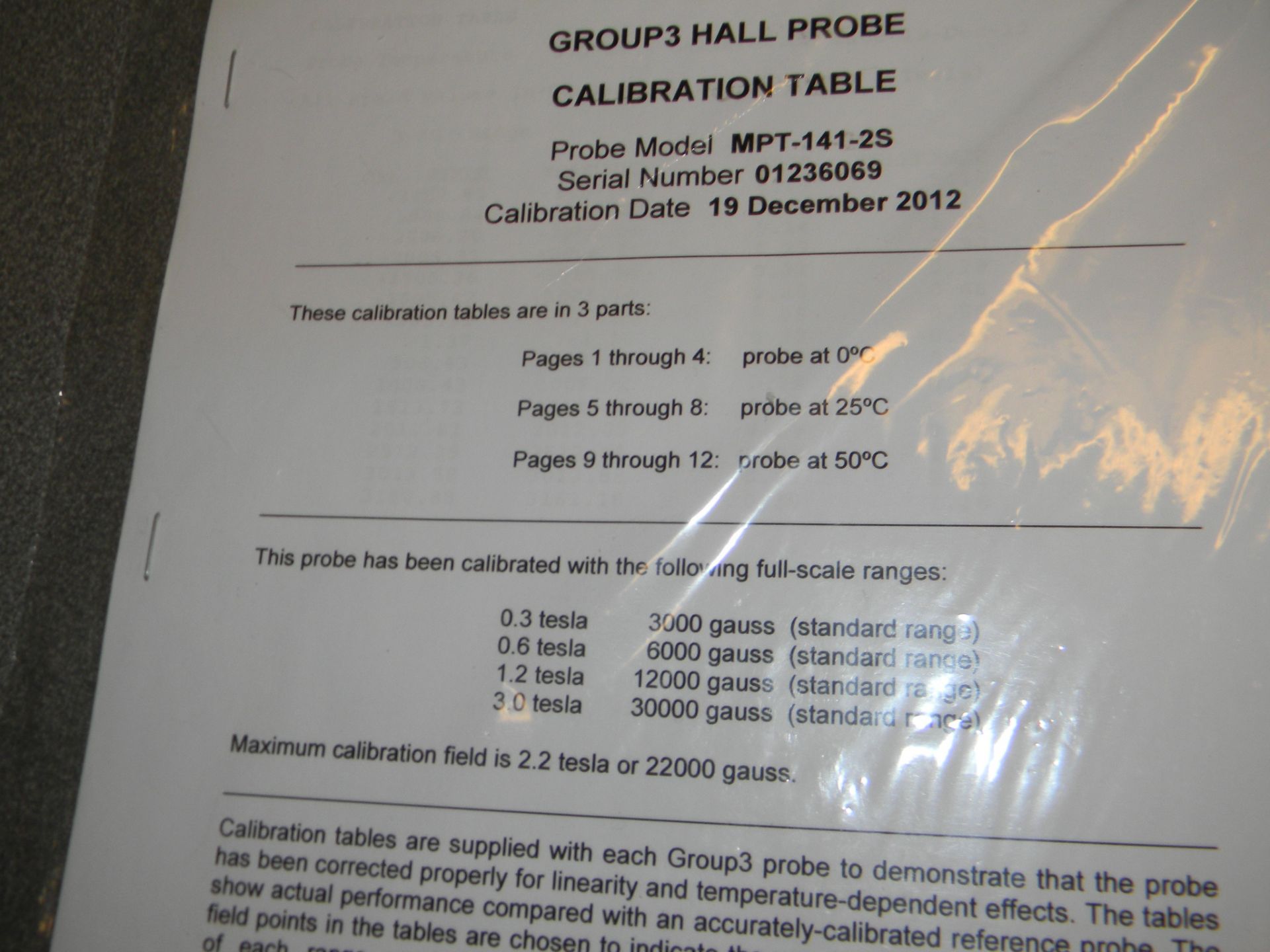 Group3 DTM-151-PS Digital Teslameter w/Hall Probe MPT-141-2S, LPT-231-2m, Hall Probe LPT-231-2m, See - Image 9 of 12