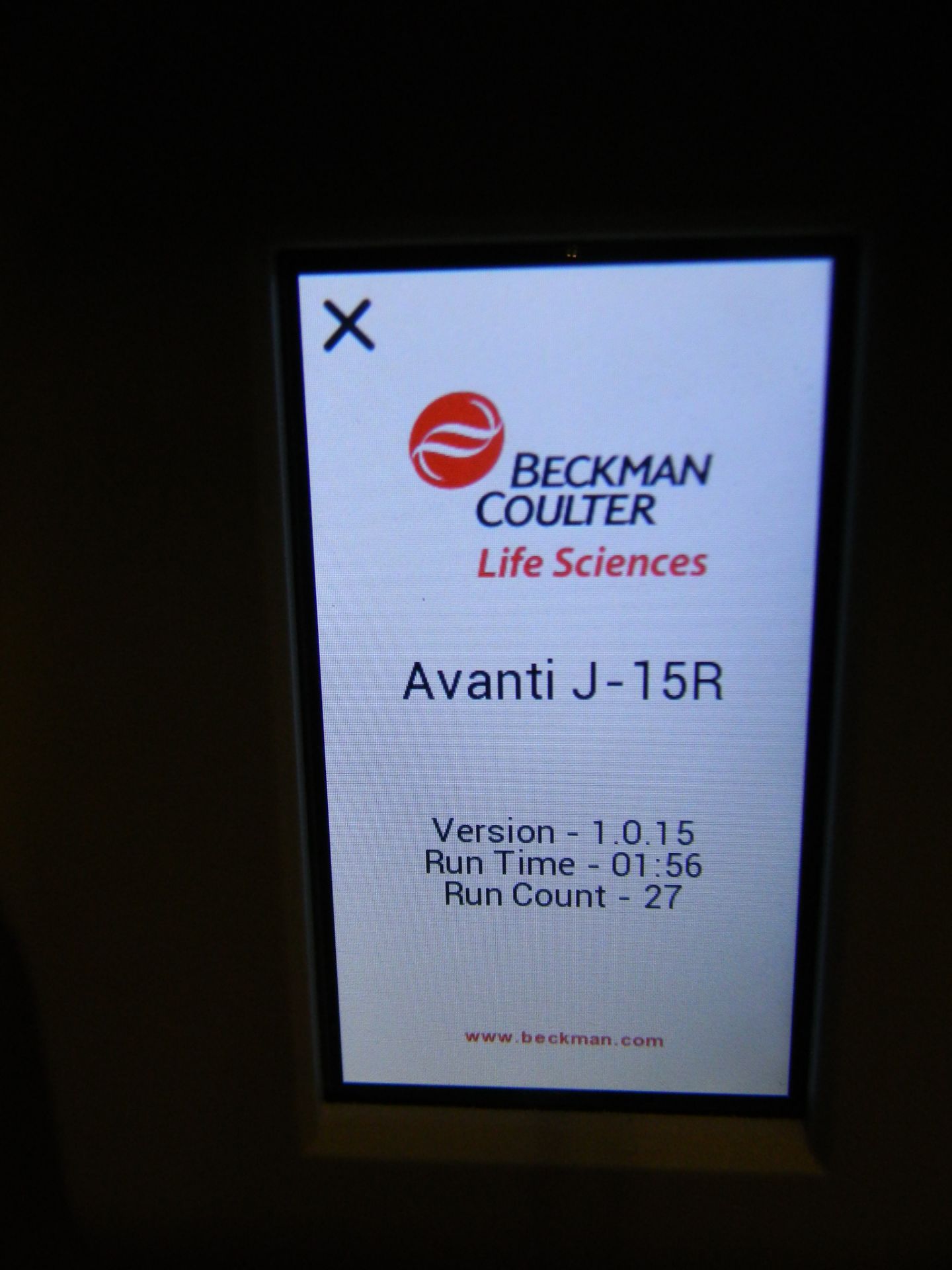 Beckman Coulter Avanti J-15R IVD Refrigerated Centrifuge With JS-4.750 Rotor, Beckman Coulter 349950 - Image 6 of 7