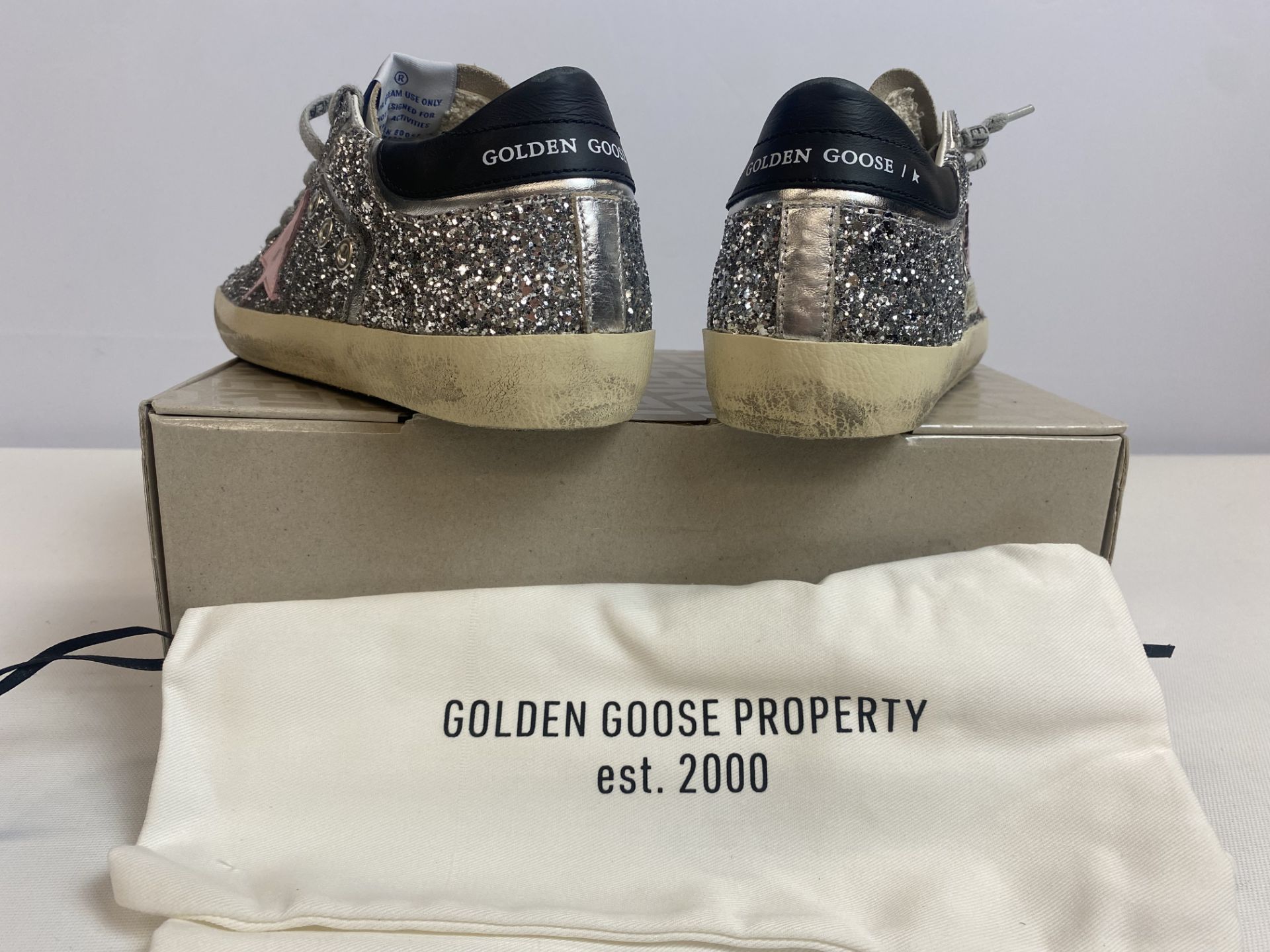 Golden Goose Super-Star Double Quarter Size: 37 w/List Sneaker Laminated & Glitter Upper Leather Sta - Image 5 of 5