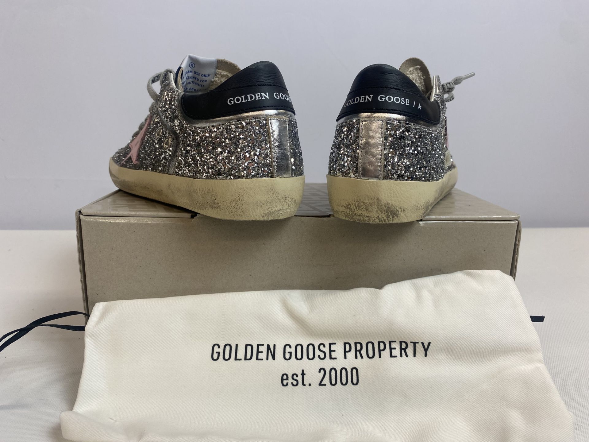 Golden Goose Super-Star Double Quarter Size: 37 w/List Sneaker Laminated & Glitter Upper Leather Sta - Image 2 of 5