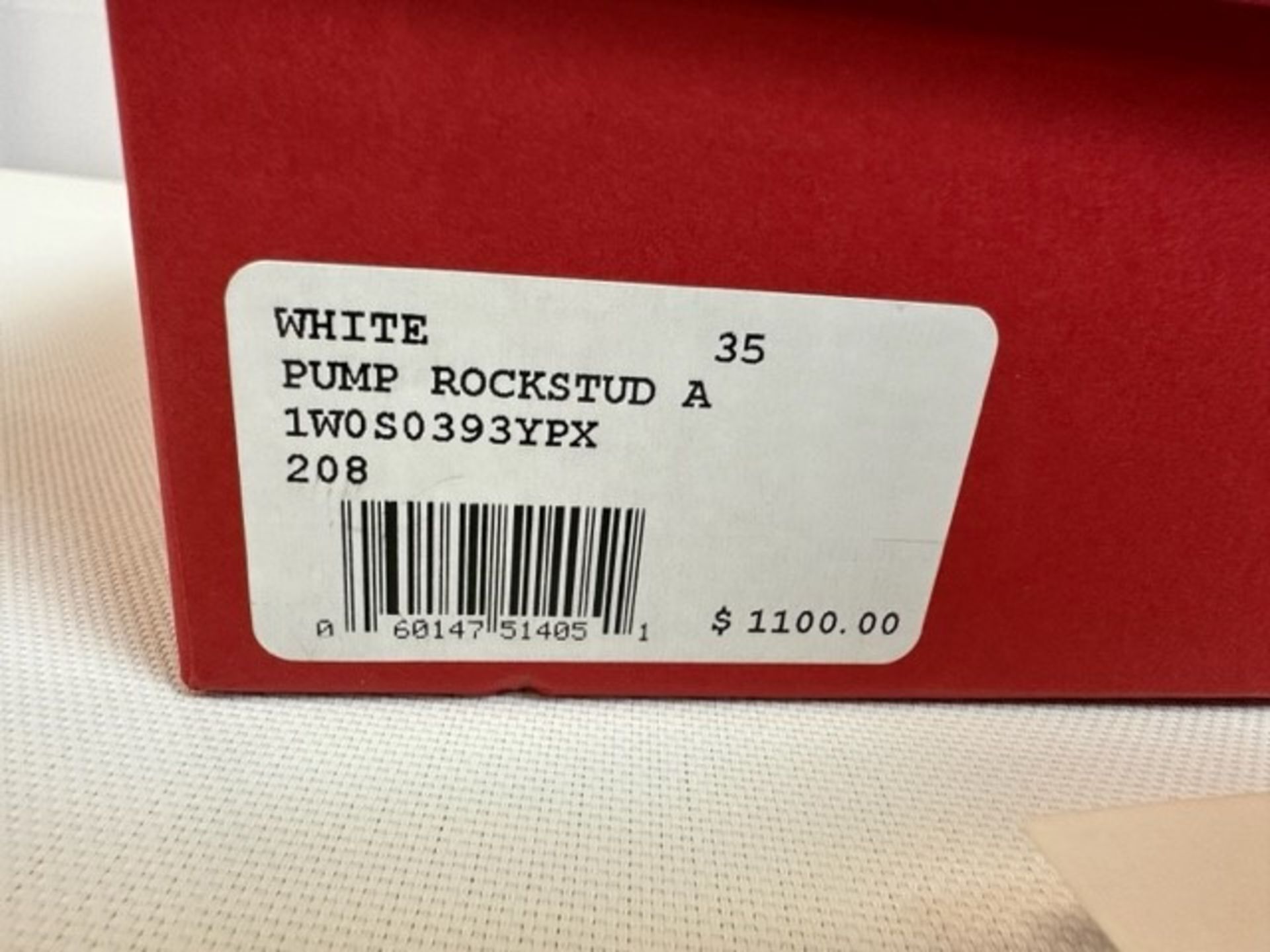 Valentino Garavani Pump Rockstud Ankle Pump Heel Size: 35, Color: White, Retail Price: $1100 - Image 4 of 5