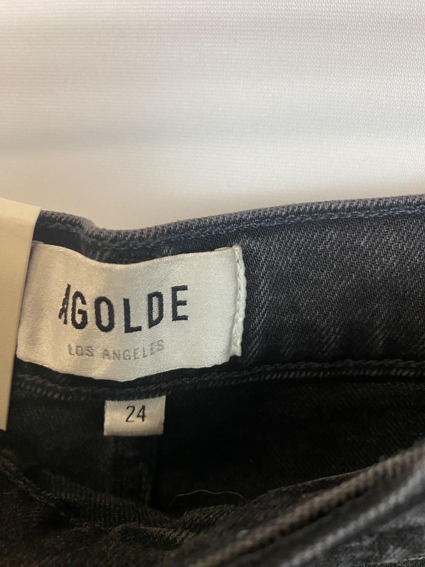 Agolde Riley Black Straight Leg Black Denim Jean, Size 24, Original Retail Price: $188 - Bild 4 aus 4