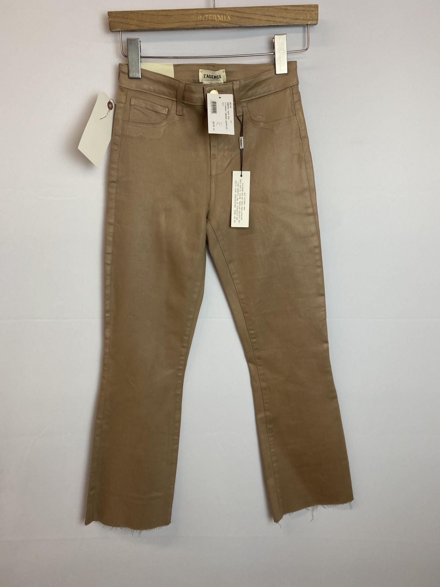 L'Agence Beige Kendra Crop in Capuccino, Size 23, Original Retail Price: $275