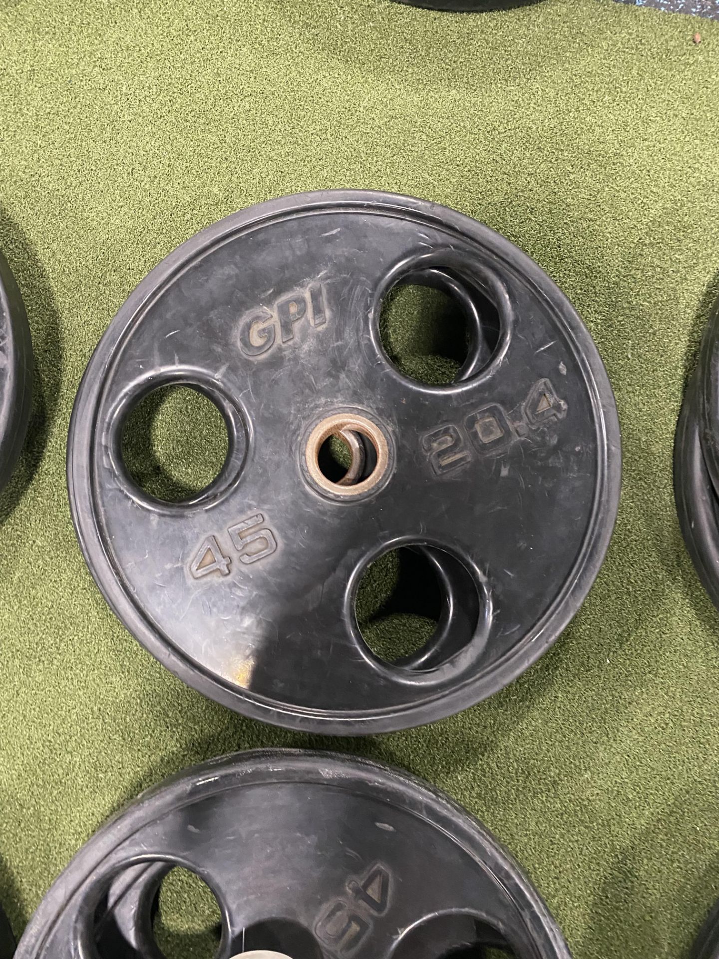 (Lot) (4) 45lb. Plates, (2) 25Lb Bumper Plates, and (2) 10lb Bumper Plates - Image 3 of 5