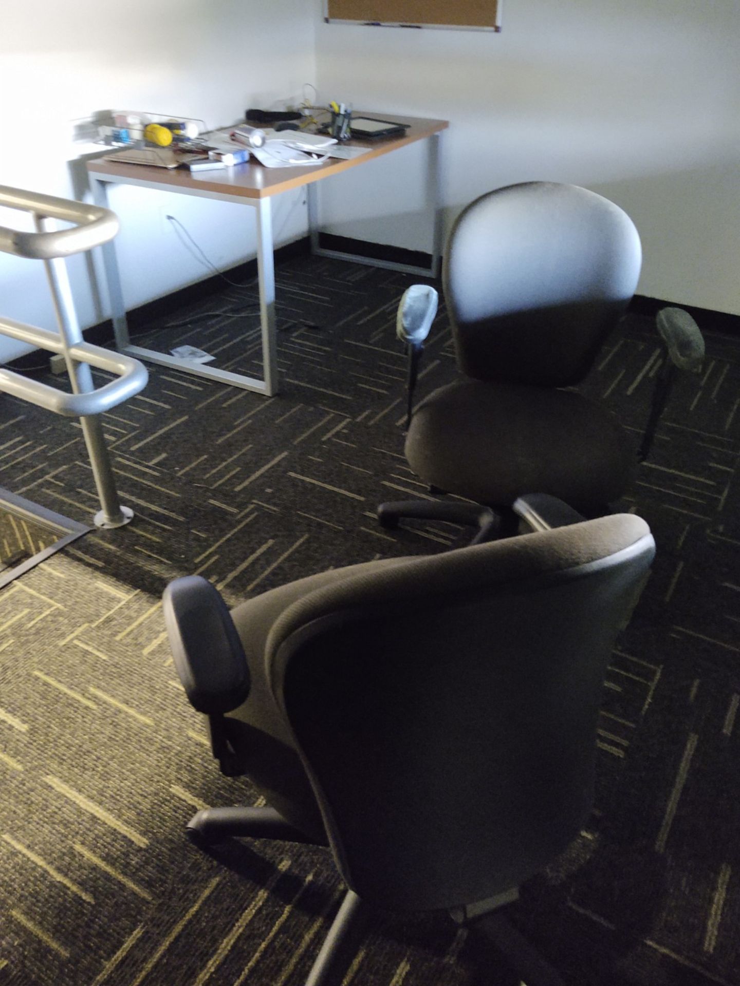 (Lot) In 1 Office C/o: (2) Desk, (1) Chairs, Storage Cabinet, Furman M-8X2, Dayton, #DA240R Amp/