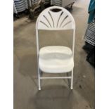 (100) Palmer Schnyder All White Plastic Seat Metal Framed Foldable Chairs (BEING SOLD BY THE PIECE)