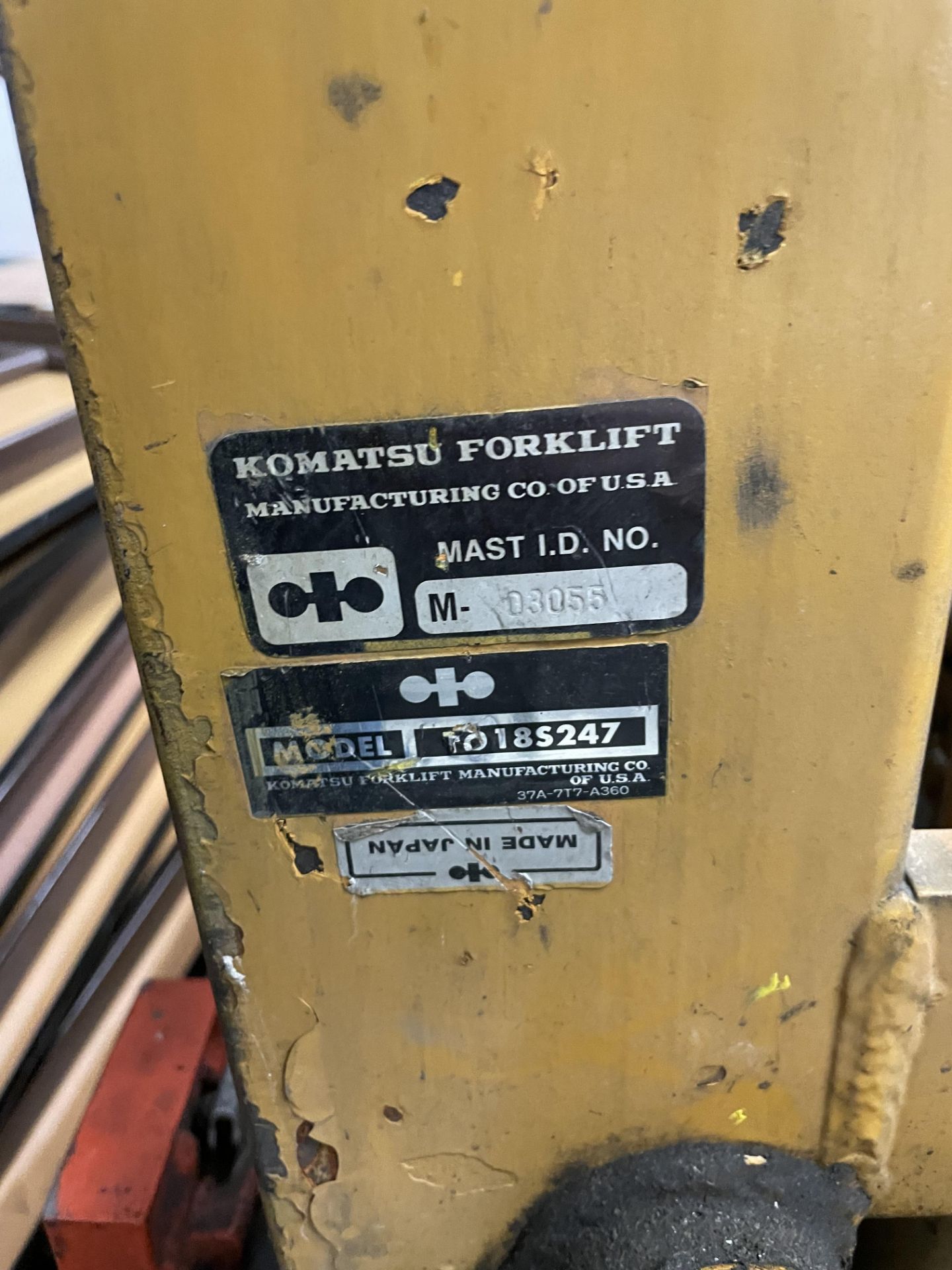 Komatsu FG18S Propane Forklift, #1018S247 8,863 hrs., Side Shift, Triple Mast,3,170 cap. S/N:181838A - Image 9 of 20