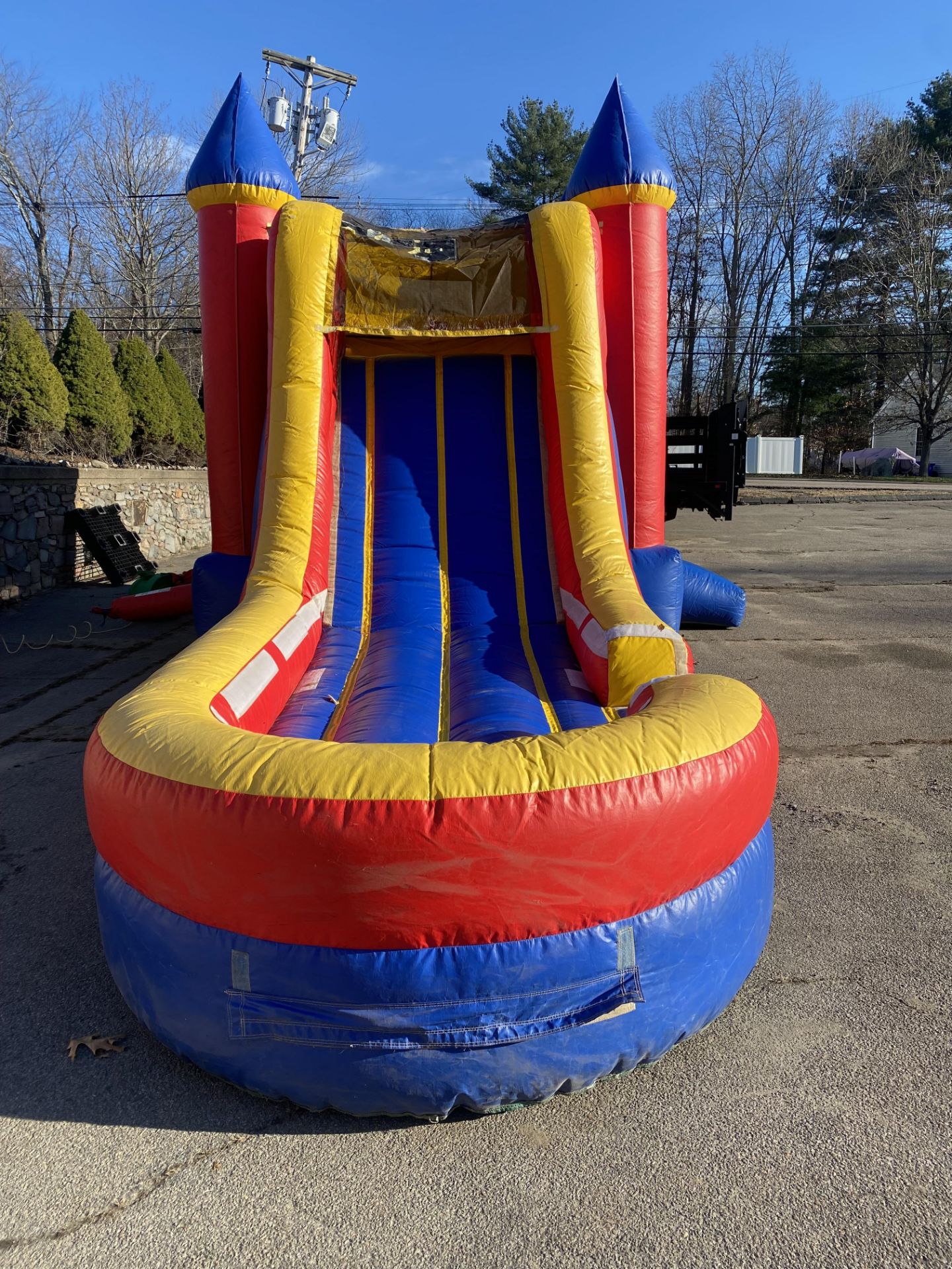 Castle w/Slide Themed Bounce House w/Blower - 13 x 25 (Pics were taken 12/1 Blown up In Our Parking - Image 2 of 2