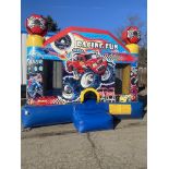 Monster Truck Themed Bounce House w/Blower - 15 x 15 (Pics were taken 12/1 Blown up In Our Parking L