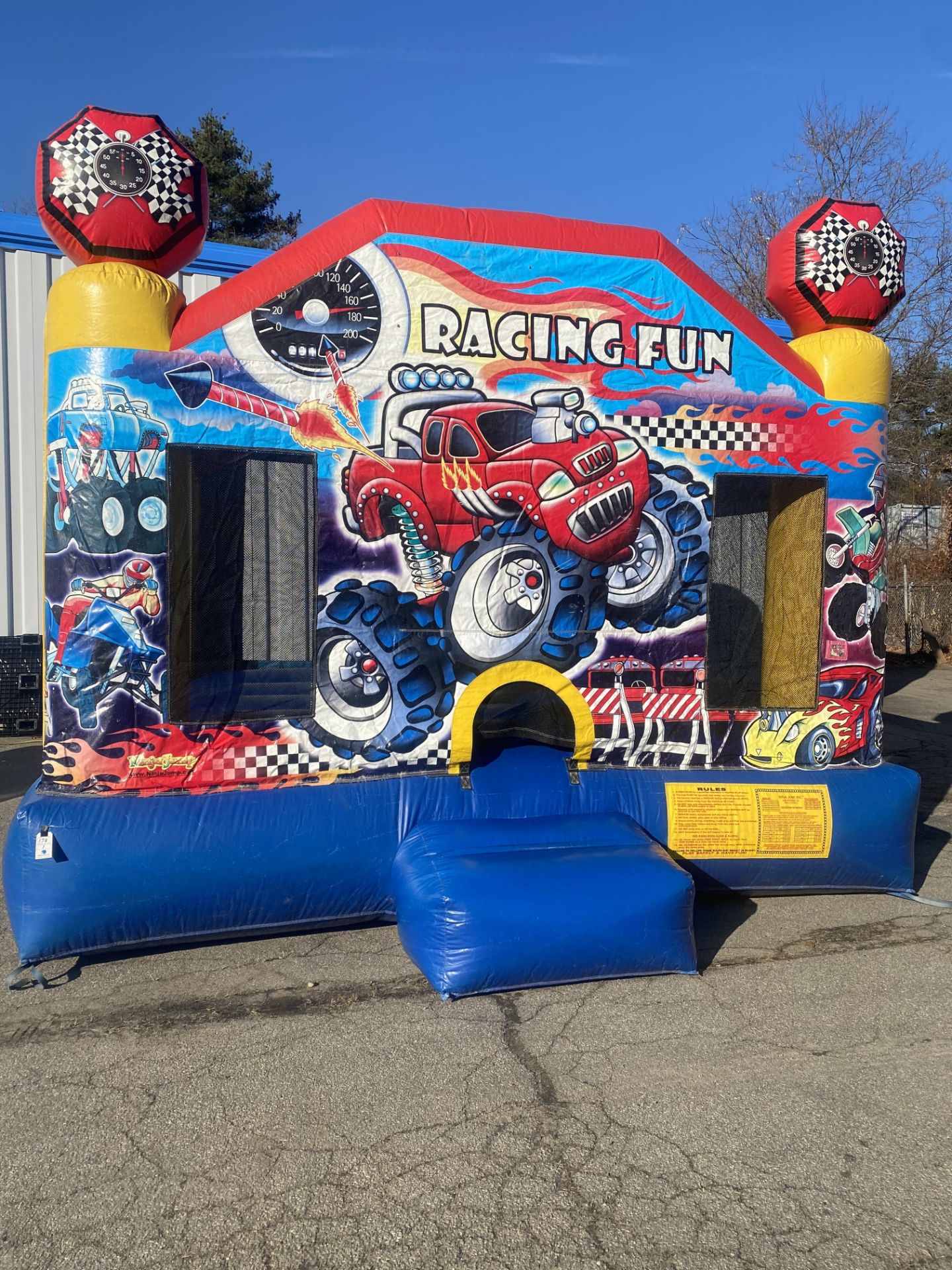Monster Truck Themed Bounce House w/Blower - 15 x 15 (Pics were taken 12/1 Blown up In Our Parking L