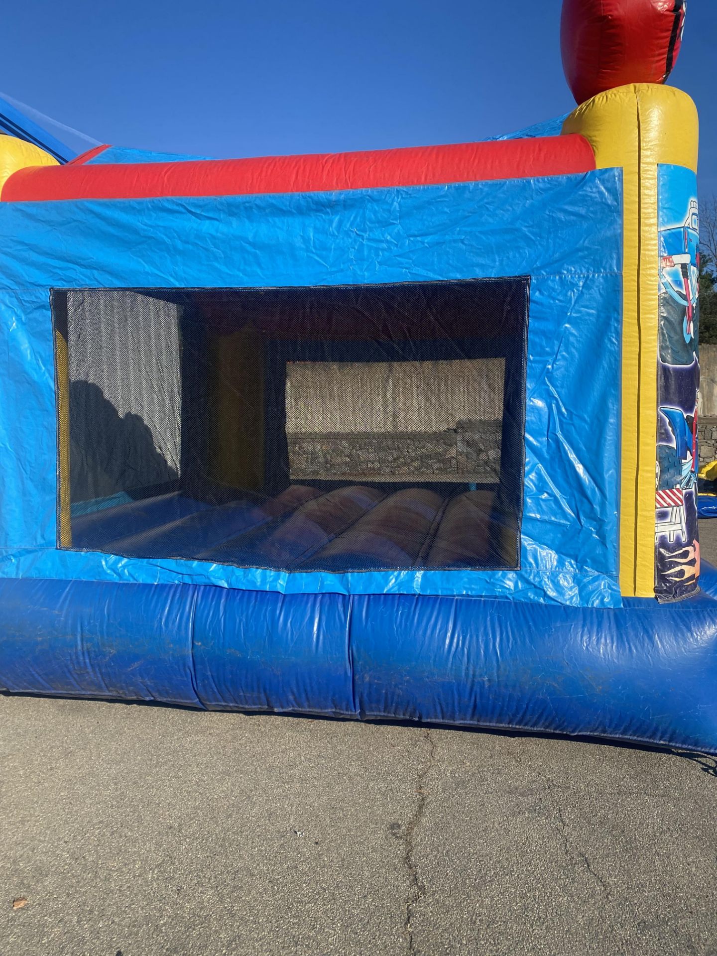 Monster Truck Themed Bounce House w/Blower - 15 x 15 (Pics were taken 12/1 Blown up In Our Parking L - Image 2 of 2