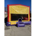 Purple/Yellow/Red w/Hoop & Slide Bounce House w/Blower - 15 x 18, (Pics were taken 12/1 Blown up In