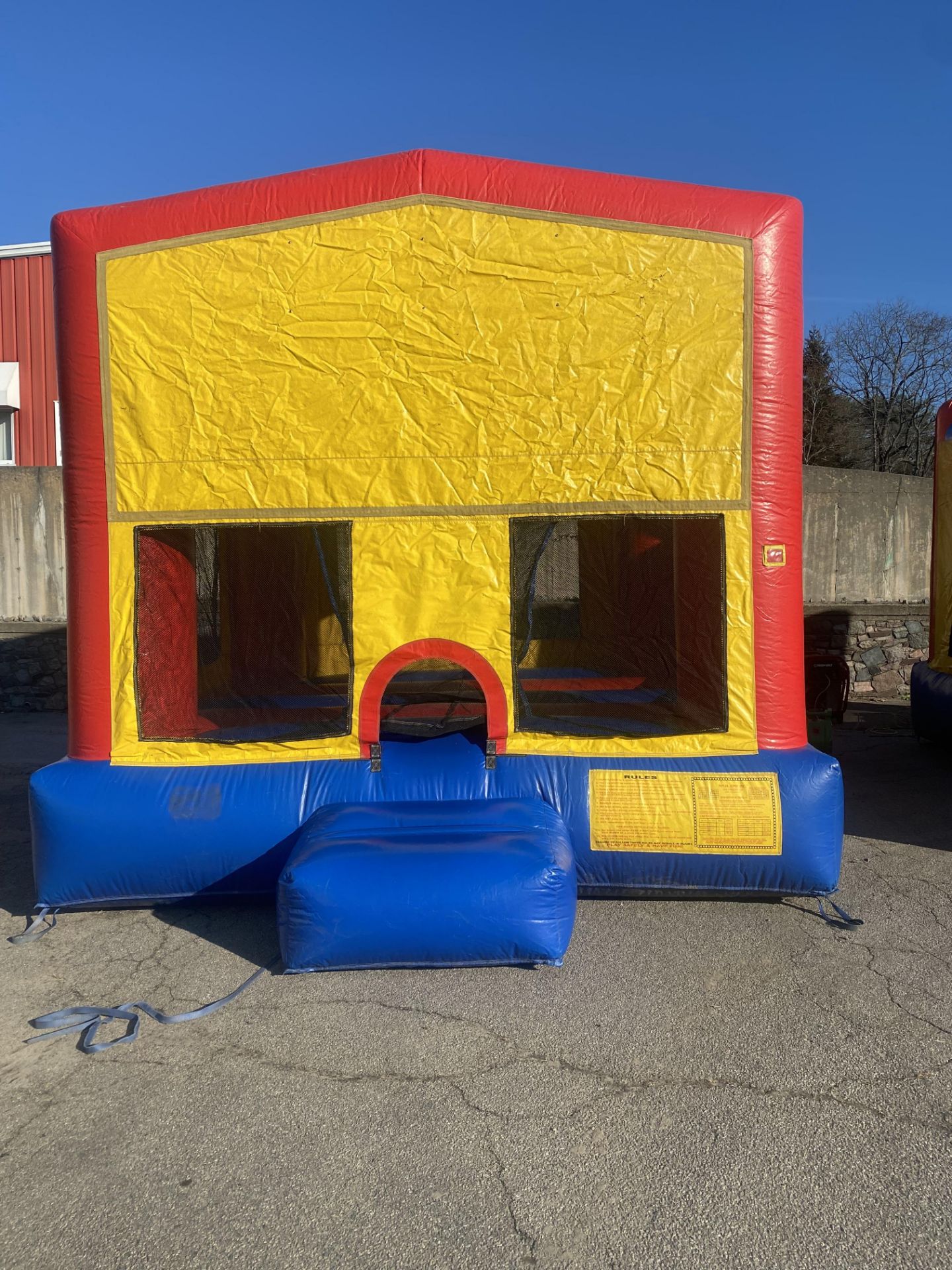 Yellow/Red/Blue Bounce House w/Blower - 13 x 13, (Pics were taken 12/1 Blown up In Our Parking Lot)