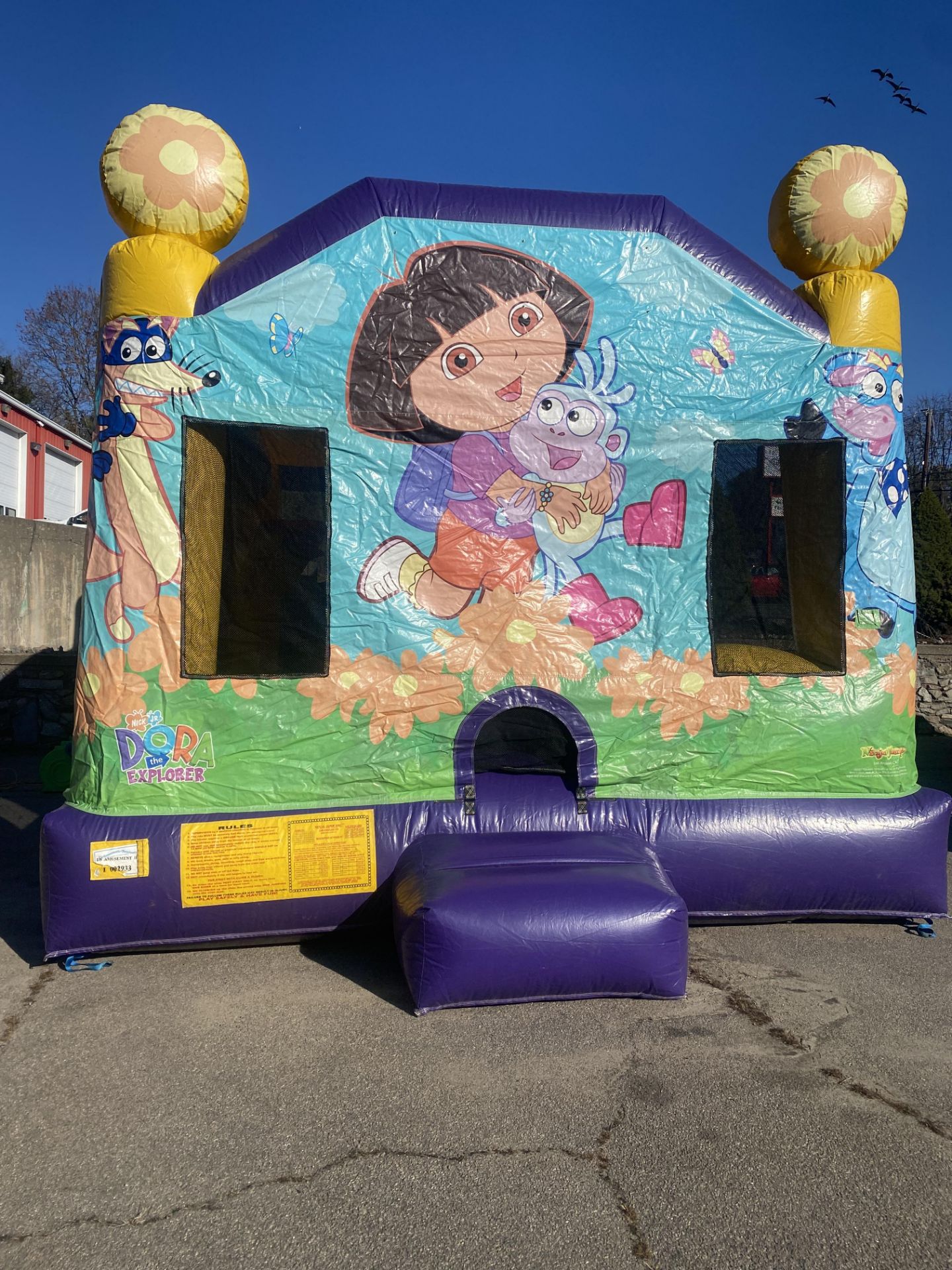 Dora & Monkey Themed Bounce House w/Blower, 15 x 18 (Pics were taken 12/1 Blown up In Our Parking Lo