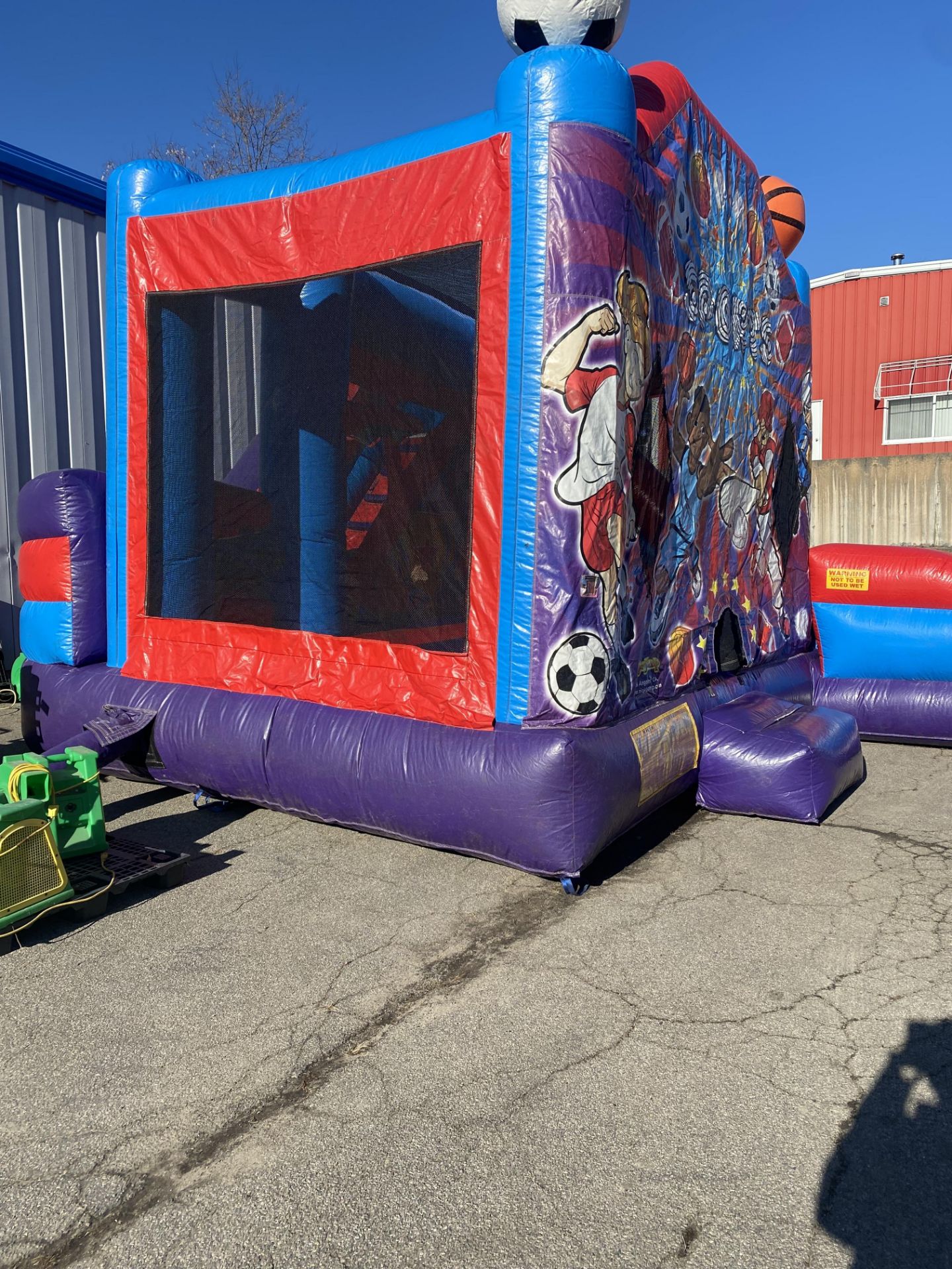 Sports Themed Bounce House w/Blower - 18 x 18 (Pics were taken 12/1 Blown up In Our Parking Lot) - Image 2 of 4