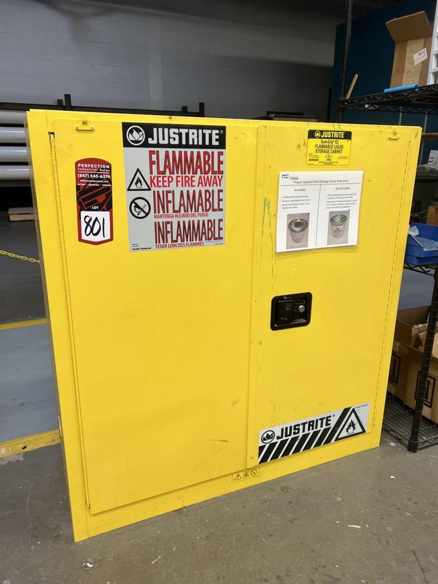 JUSTRITE Sure-Grip EX Flammable Liquid Storage Cabinet, 30 Gallon Capacity- Shipping
