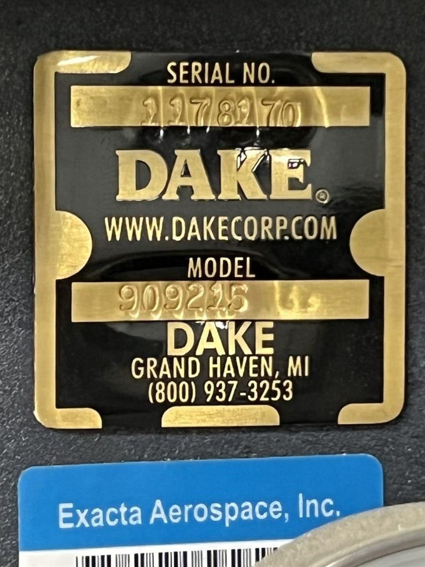 DAKE 909215 25-Ton H-Frame Hydraulic Shop Press, s/n 1178170 - Image 6 of 6