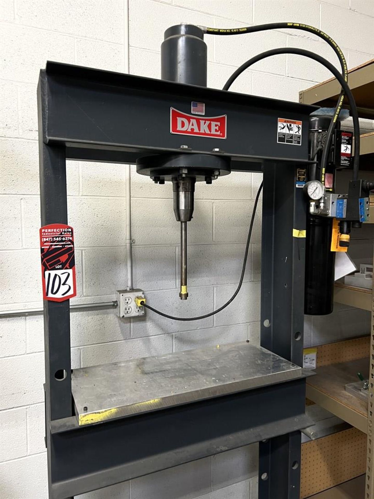 DAKE 909215 25-Ton H-Frame Hydraulic Shop Press, s/n 1178170 - Image 3 of 6
