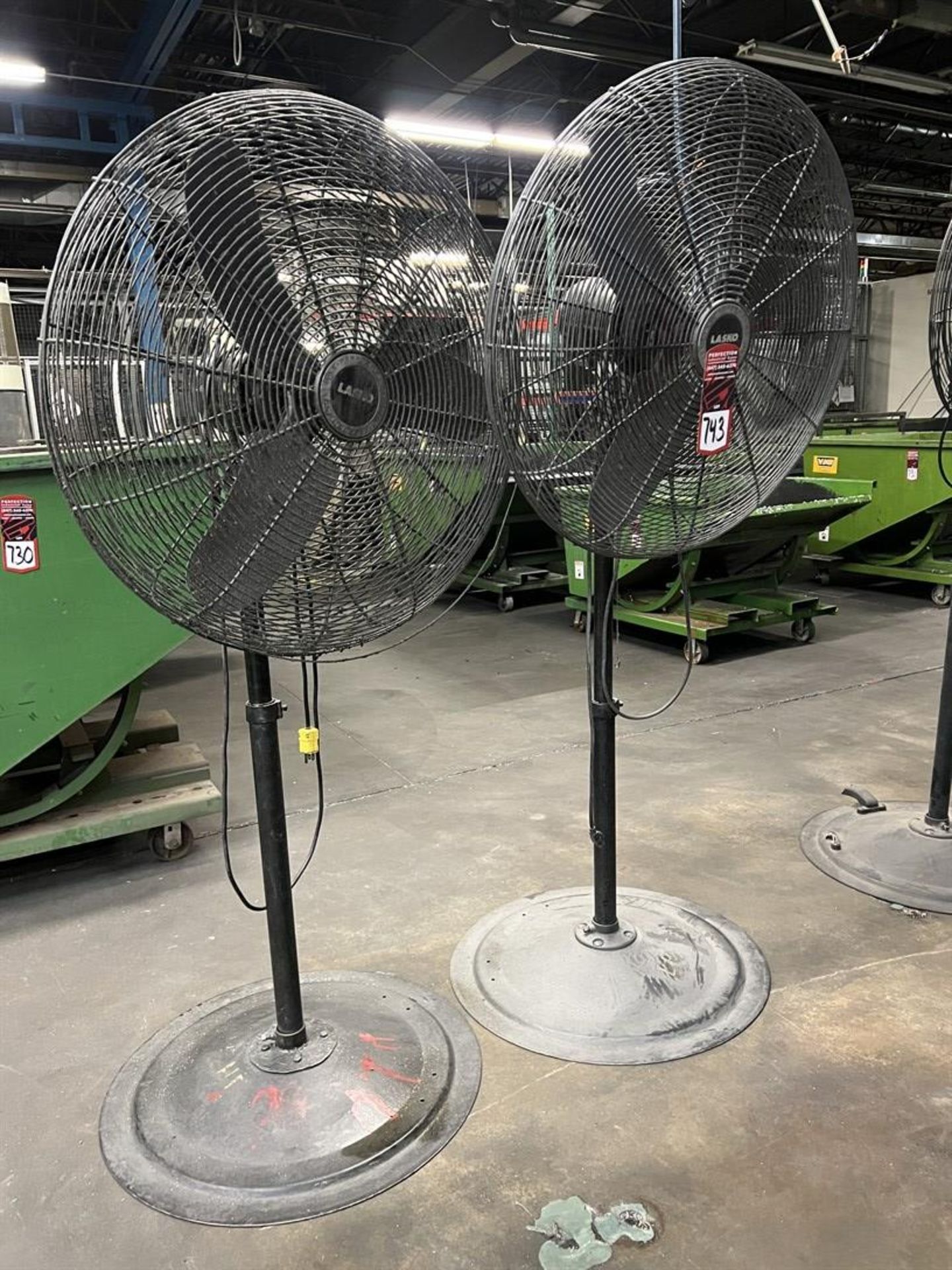 Lot of (2) LASKO Pedestal Shop Fans