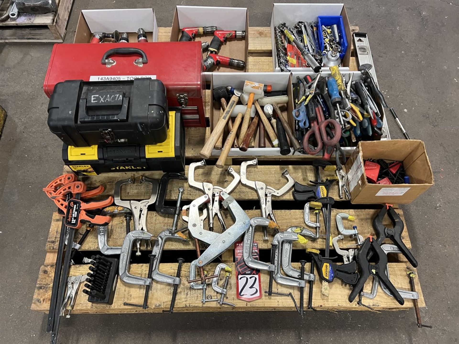 Lot of Assorted Hand Tools, Tool Boxes, Clamps and Pneumatic Tools - Image 2 of 2