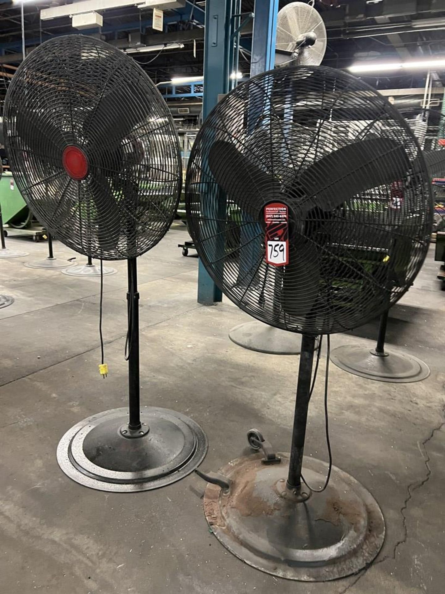 Lot of (2) LASKO Pedestal Shop Fans