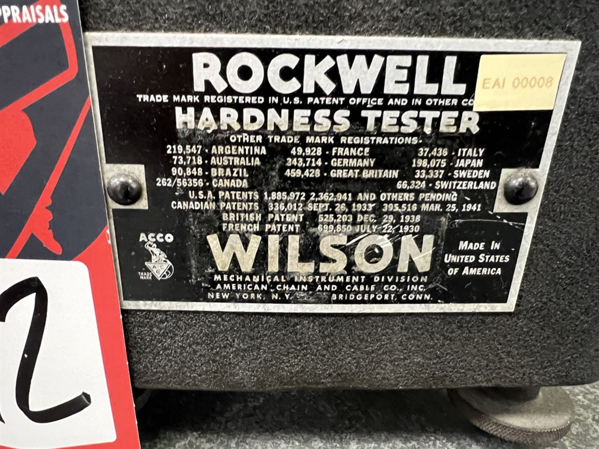 WILSON ROCKWELL 3TTBB Hardness Tester, s/n 74 - Image 4 of 6