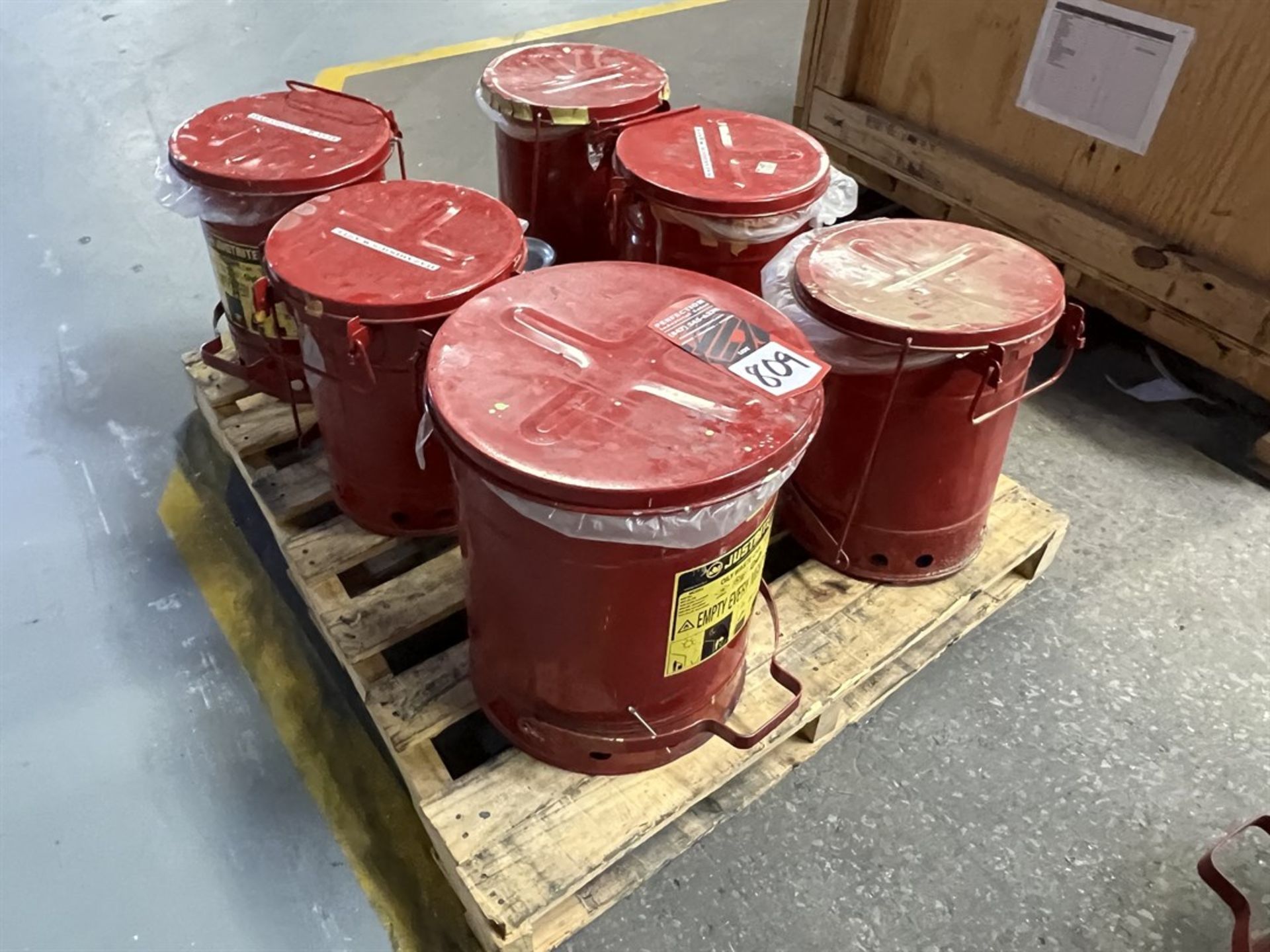 Lot of Safety Oily Waste Cans