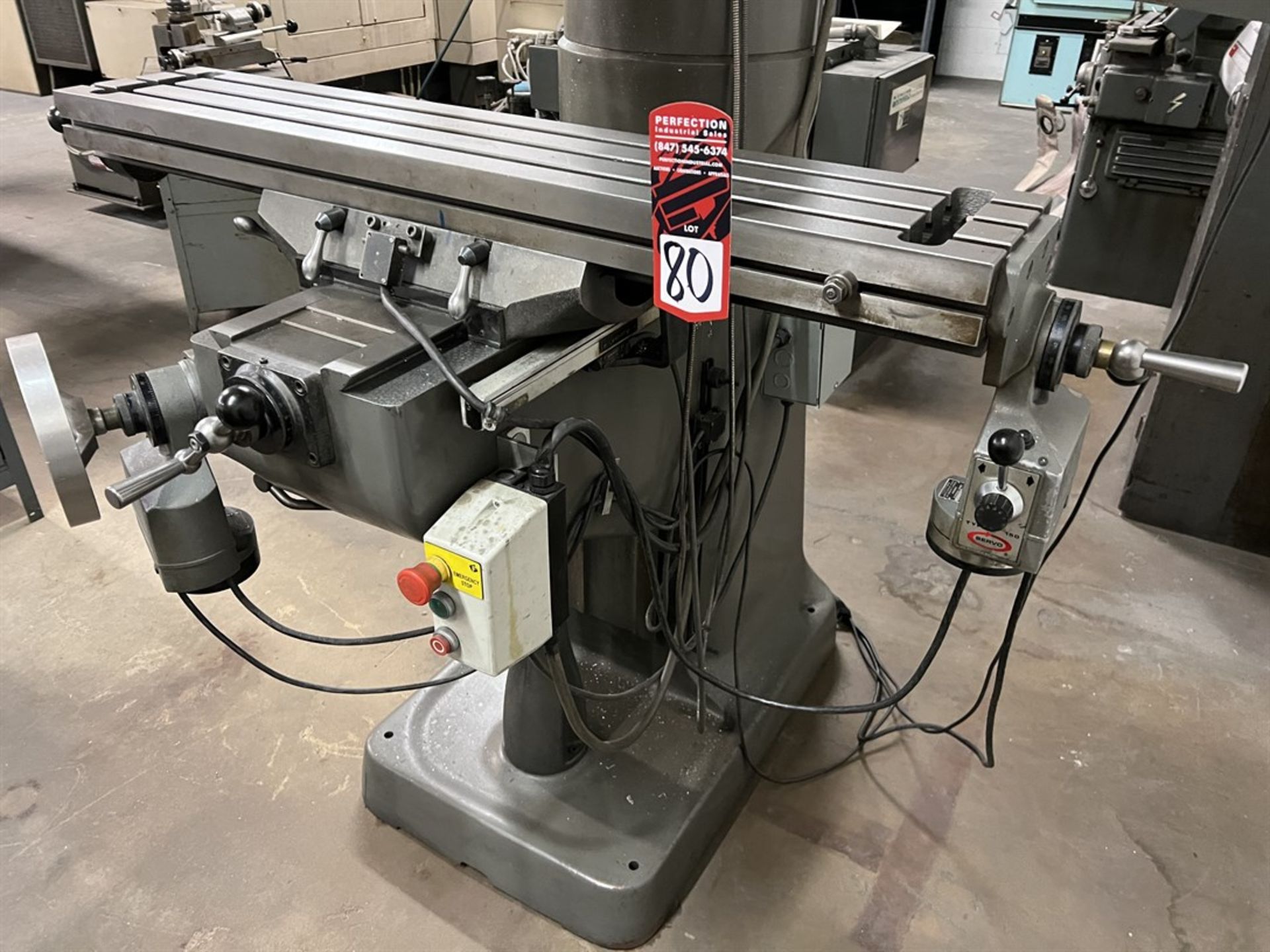 BRIDGEPORT Milling Machine, s/n 275340, 9” x 48” Servo Power Feed Table, Riser, 2 HP, 4200 Max - Image 3 of 7