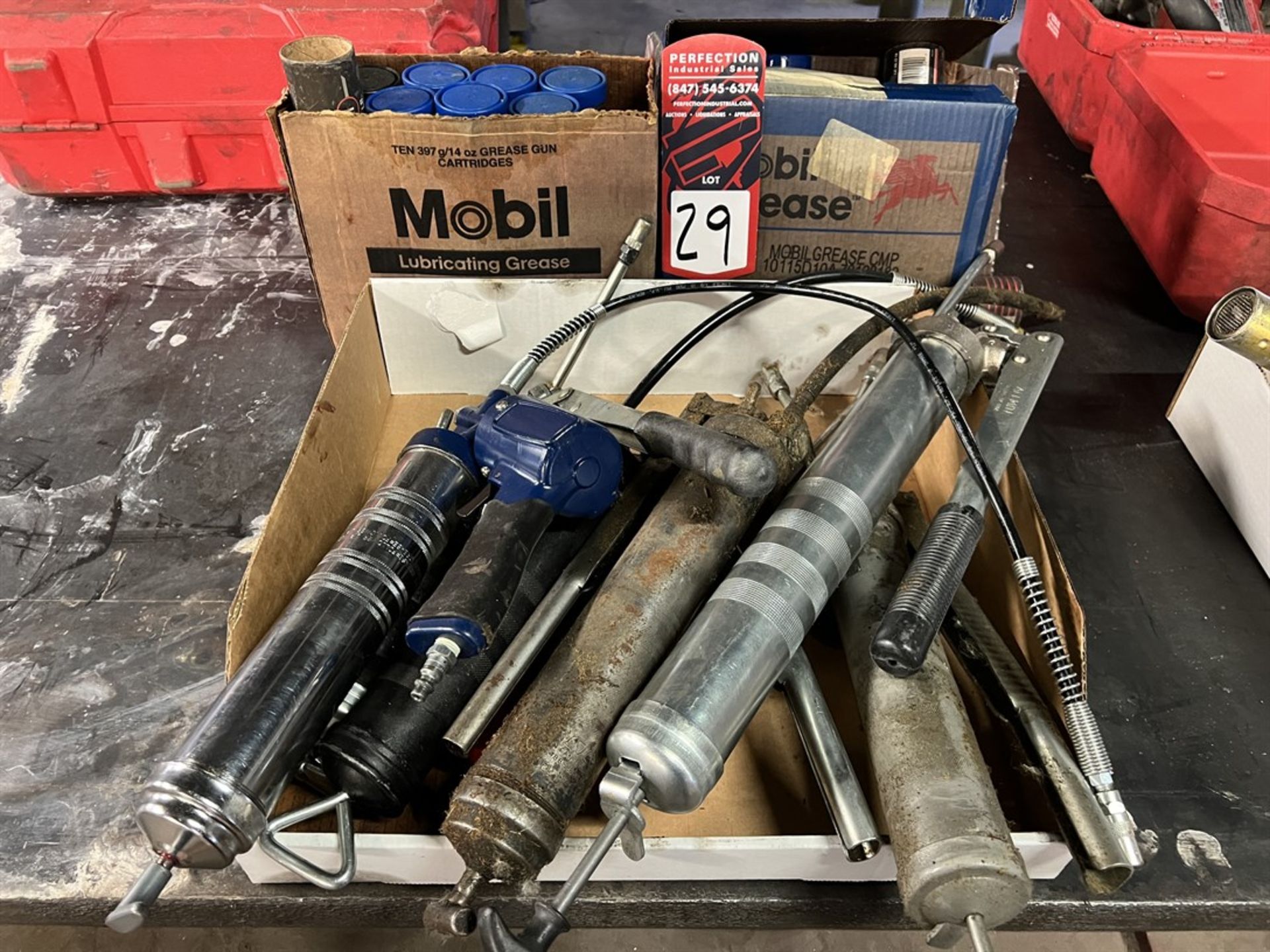 Lot of Grease Guns and Grease Tubes