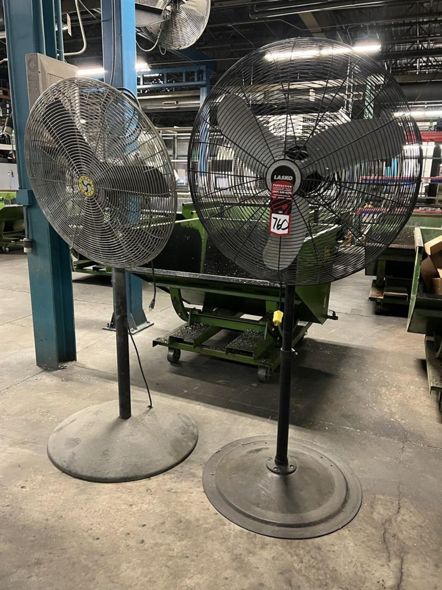 Lot of (2) AIRMASTER and LASKO Pedestal Shop Fans