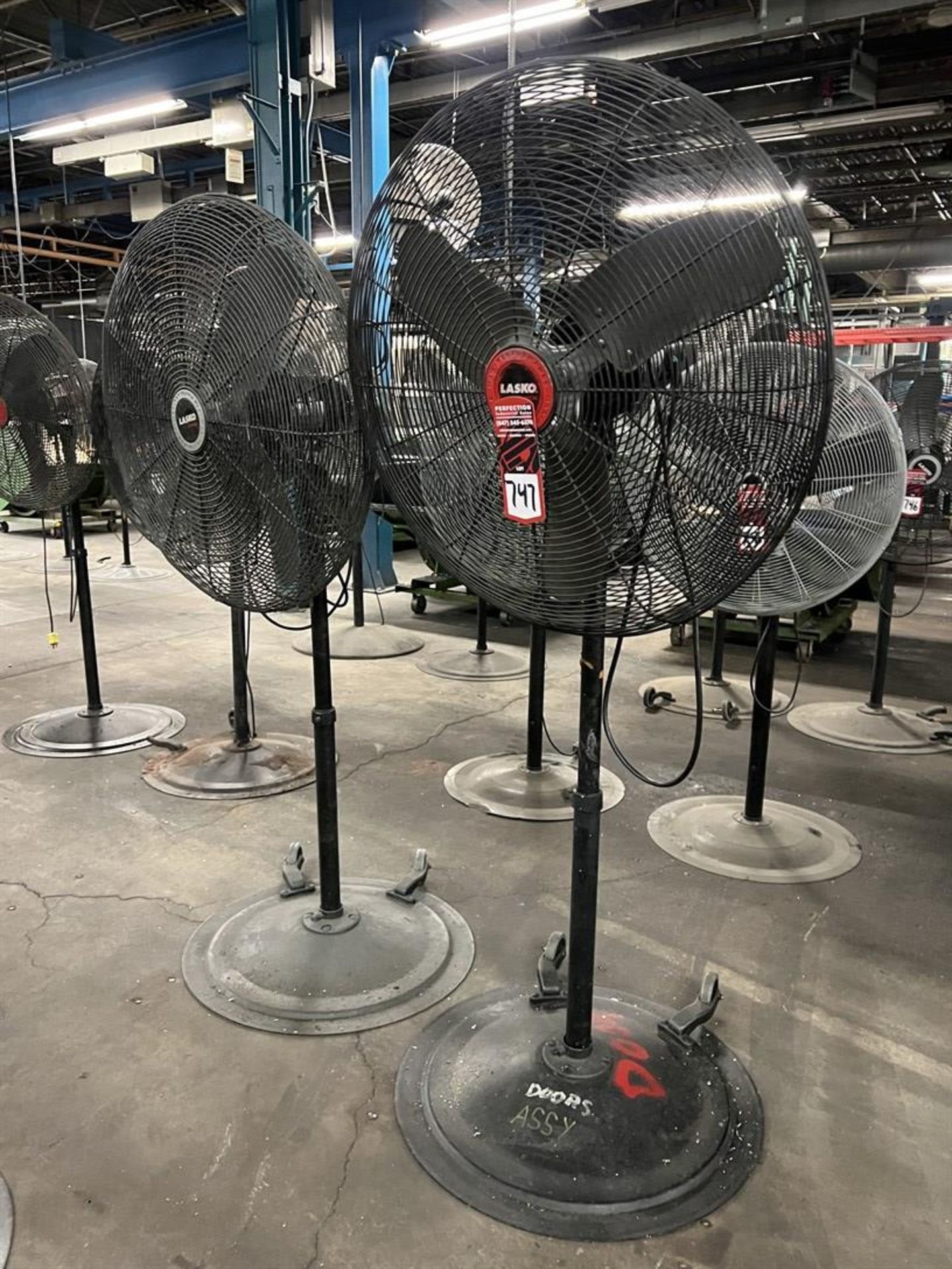 Lot of (2) LASKO Pedestal Shop Fans