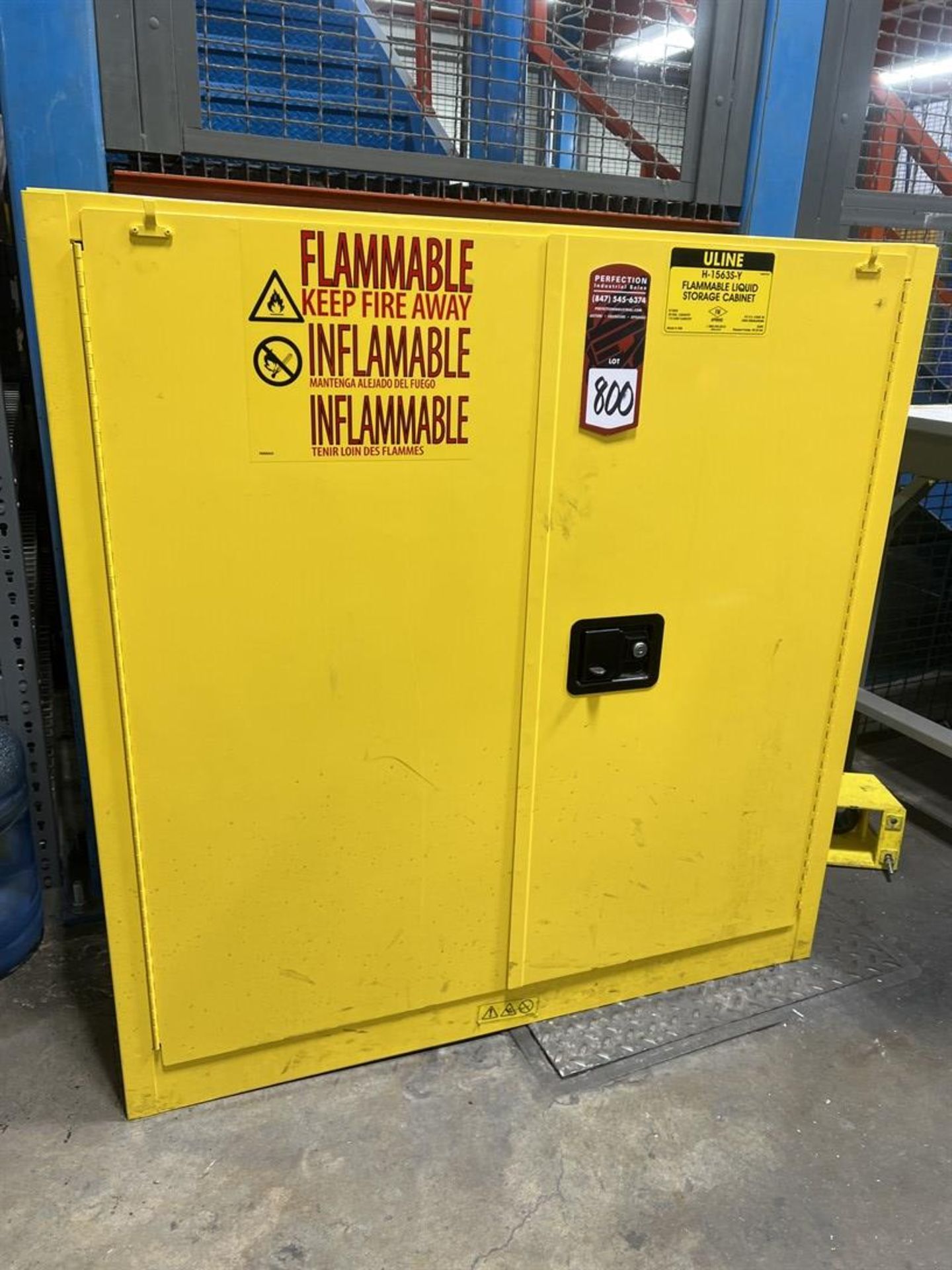ULINE H-1563S-Y Flammable Liquids Cabinet, 30 Gallon Capacity- Mezz
