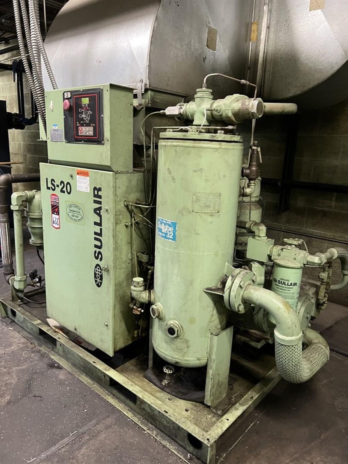 SULLAIR LS20- 100 SL/A/SUL 100 HP Air Compressor, s/n 003-126614, 100/110 PSIG - Image 4 of 6