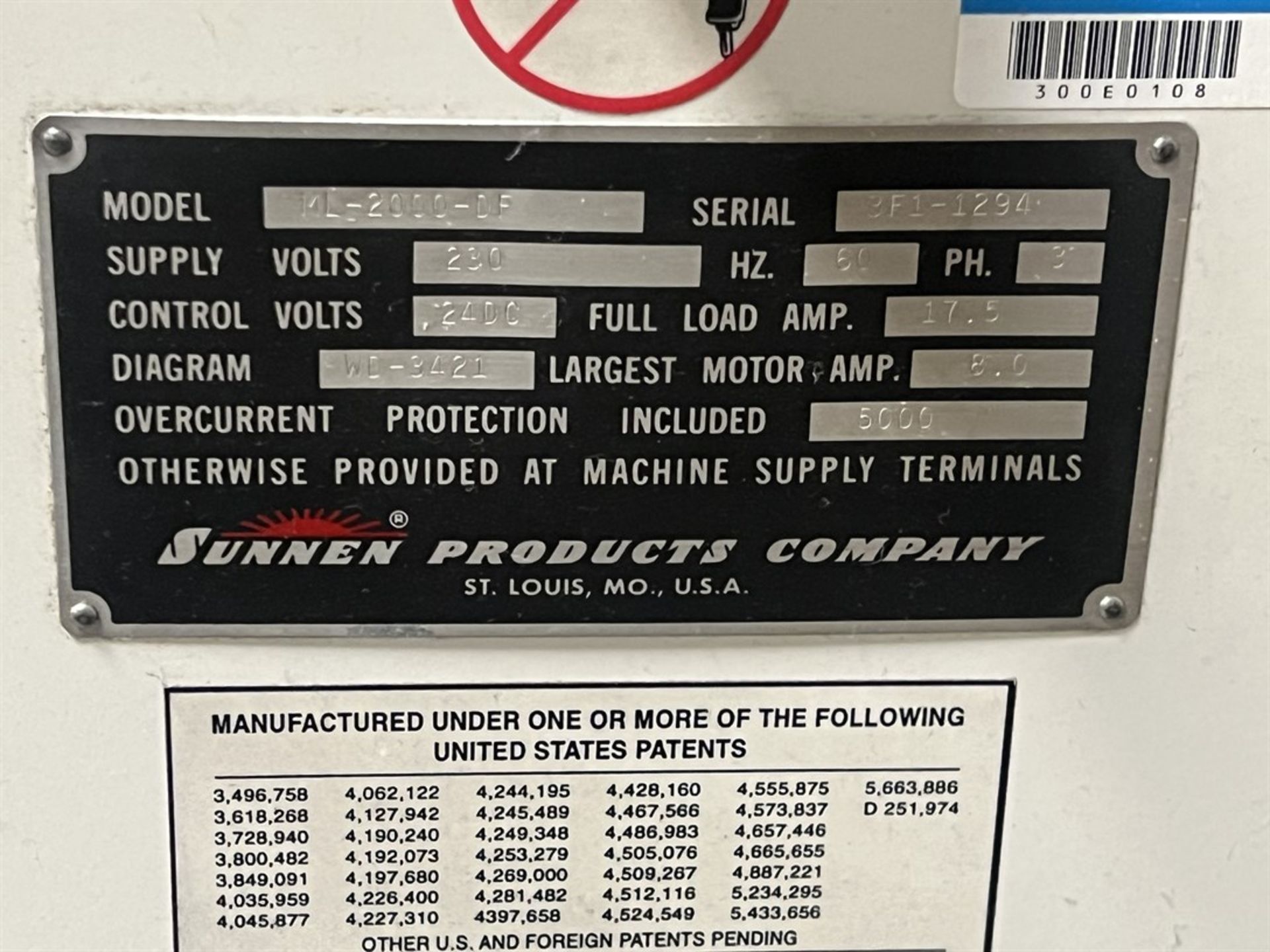 SUNNEN ML-2000-DF Precision Honing Machine, s/n 3F1-1294 - Image 6 of 8