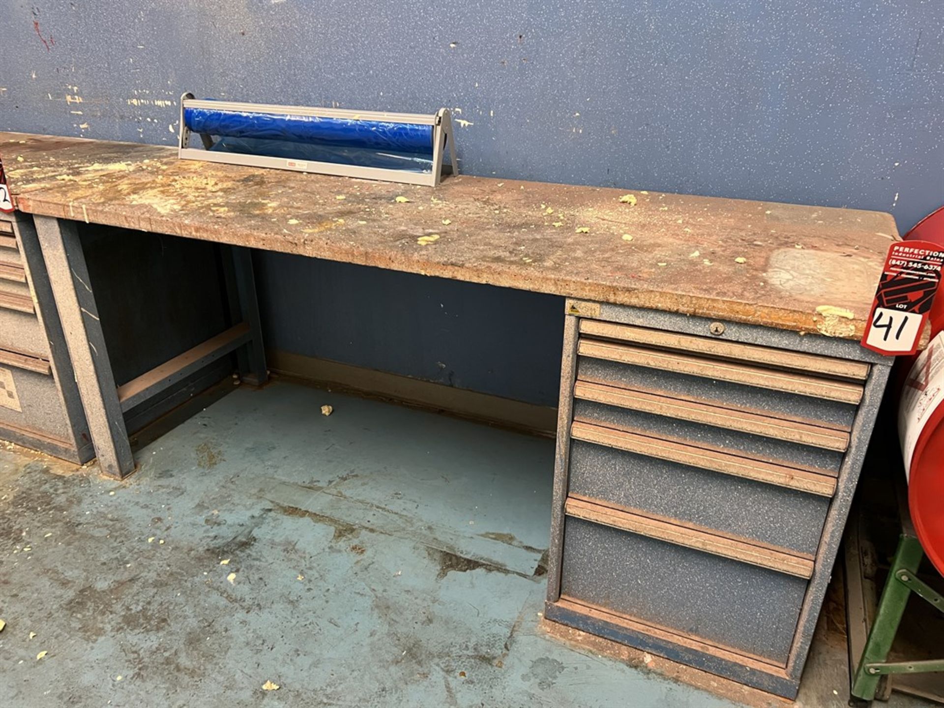 LISTA Wood Top Work Bench, 30" x 84", 5-Drawer
