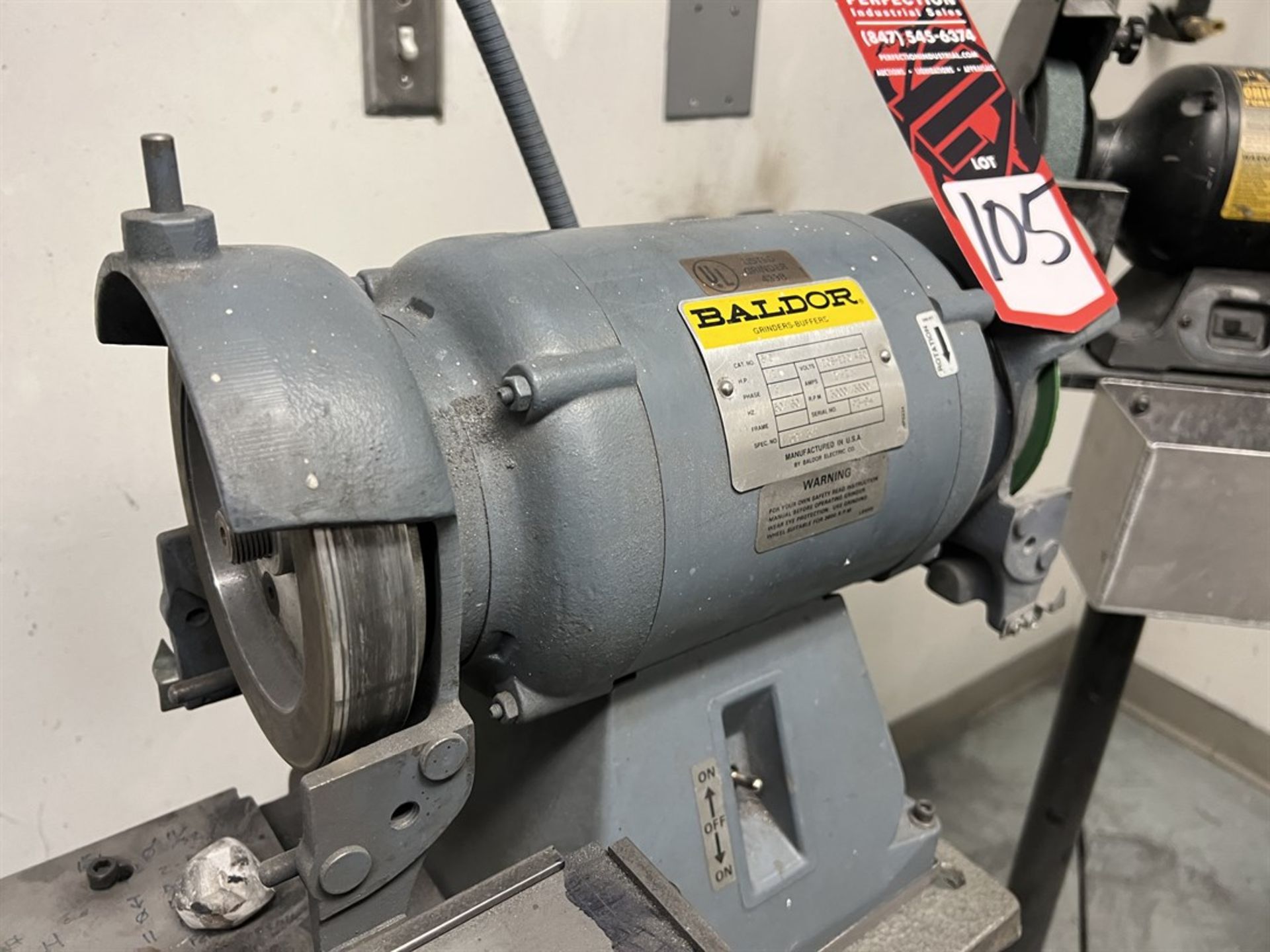 BALDOR Dual End Diamond Wheel Grinder, 1/2 HP, 3600 RPM - Image 5 of 5