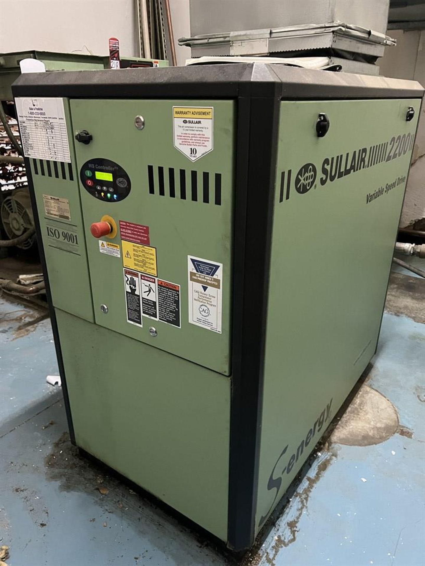 2015 SULLAIR 2200 Series 2212V 34 HP Variable Speed Air Compressor, s/n 201506180045, 175/185 PSI - Image 3 of 5