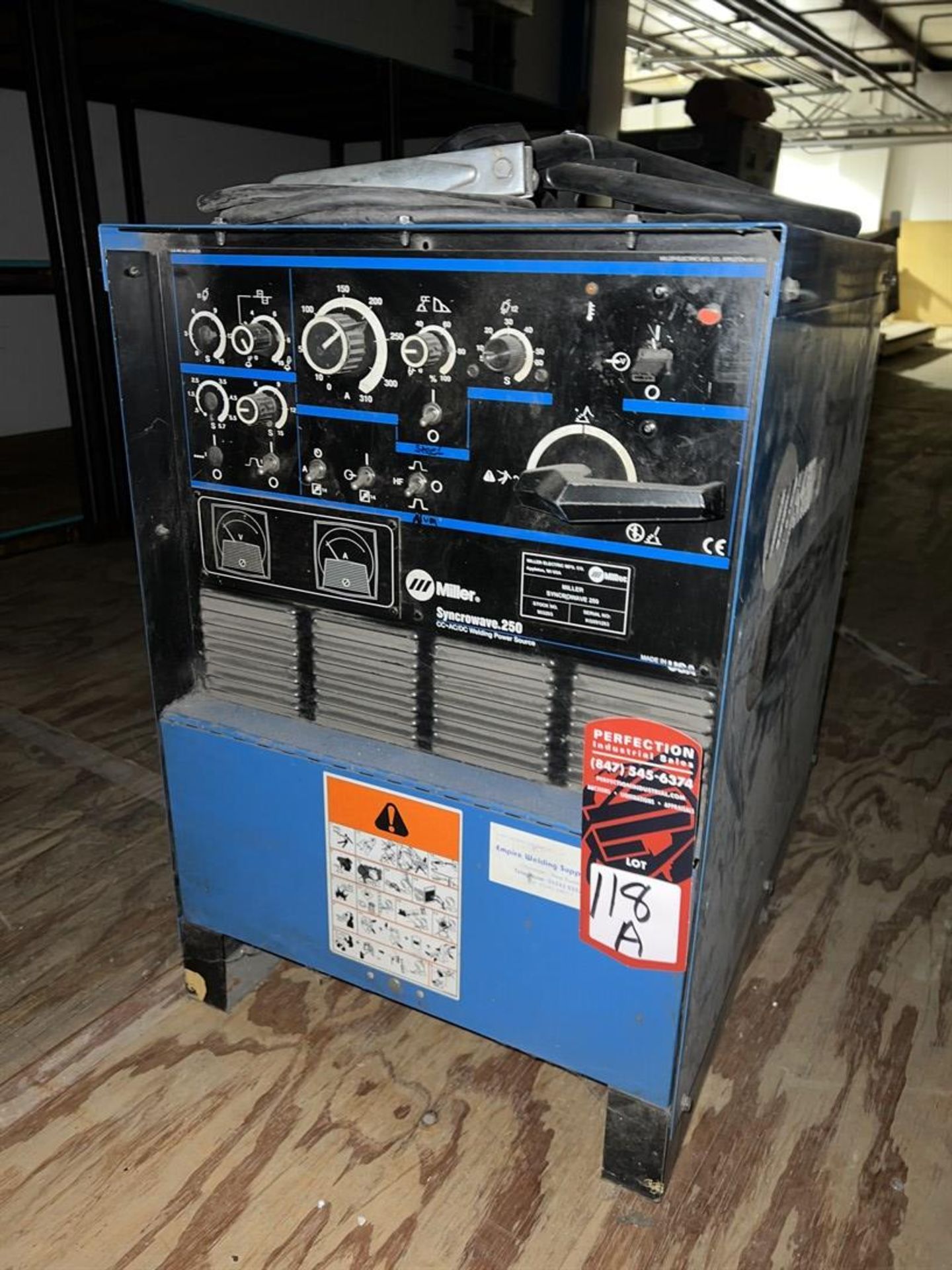 Miller Syncrowave 250 CC.AC/DC Welding Source (no cables or leads) located upstairs